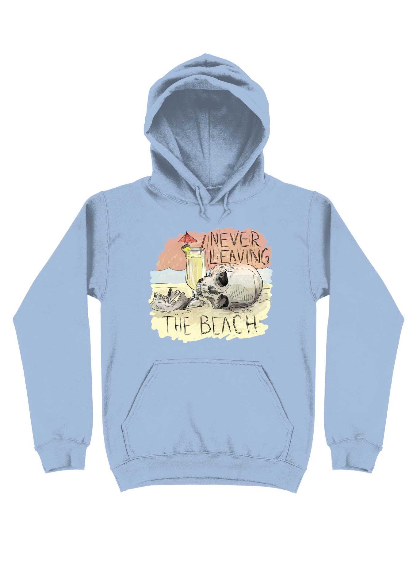 Never Leaving The Beach Hoodie, LIGHT BLUE, hi-res