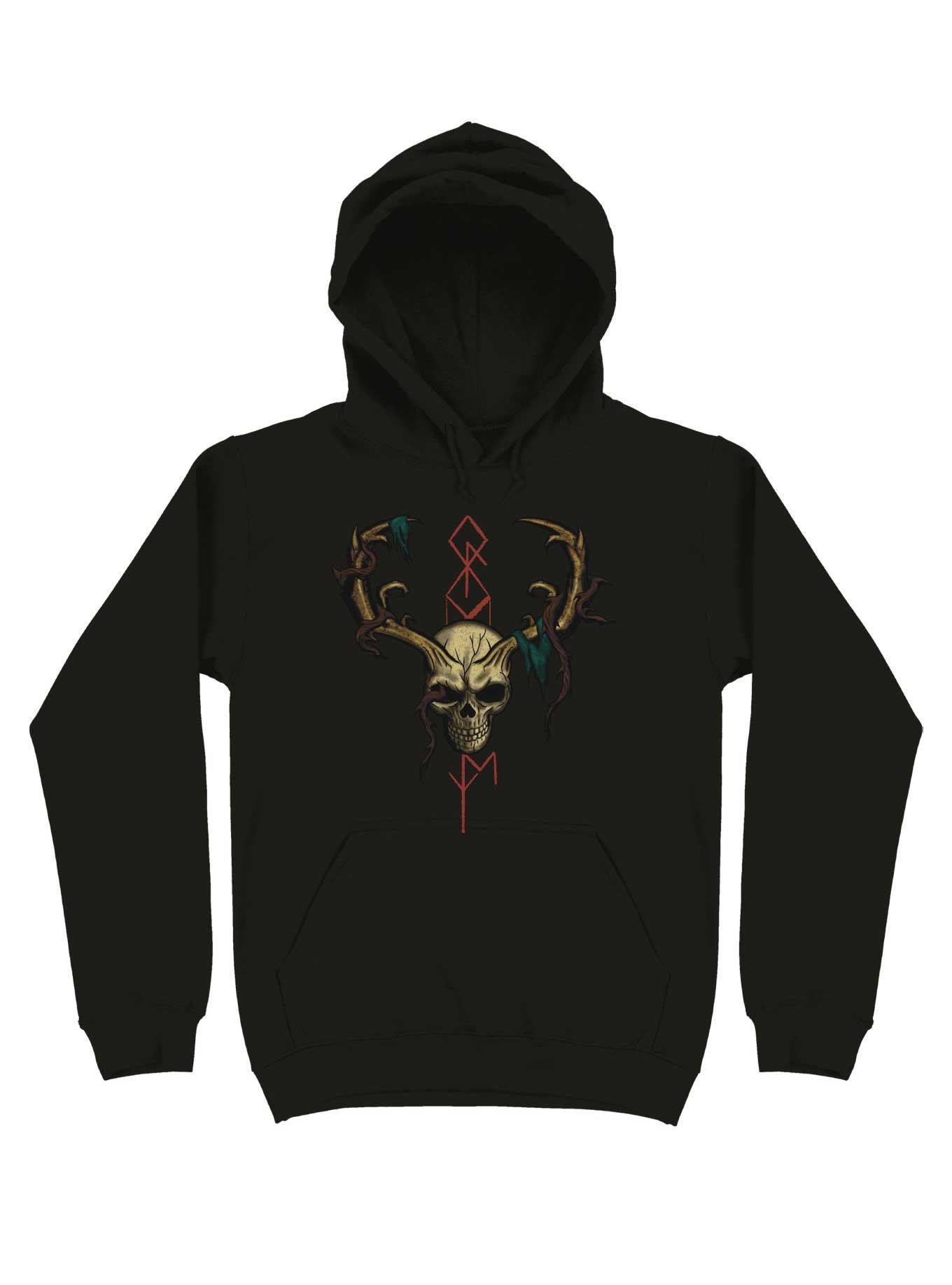 Old Bone Runes Hoodie, BLACK, hi-res