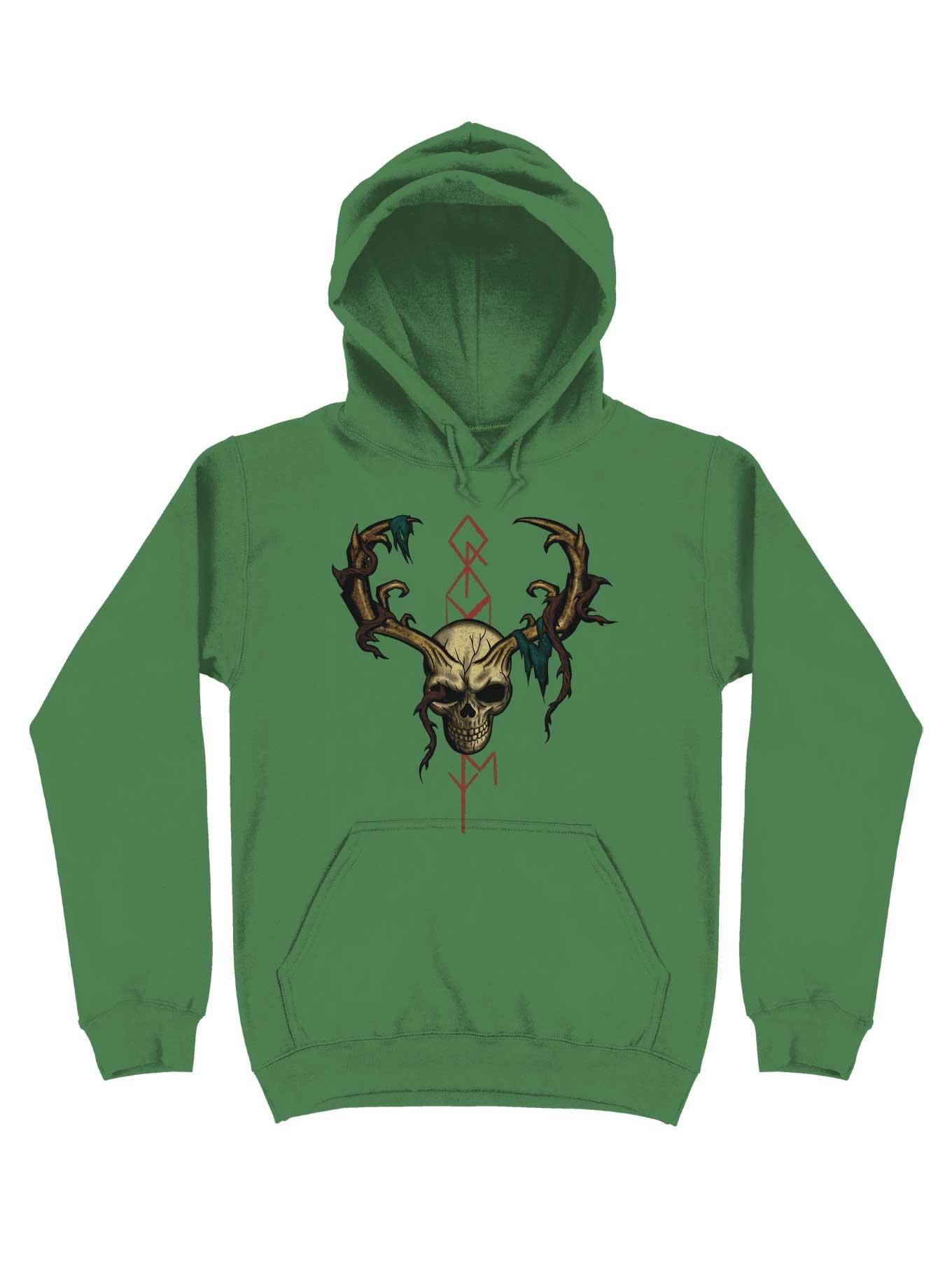 Old Bone Runes Hoodie, IRISH GREEN, hi-res