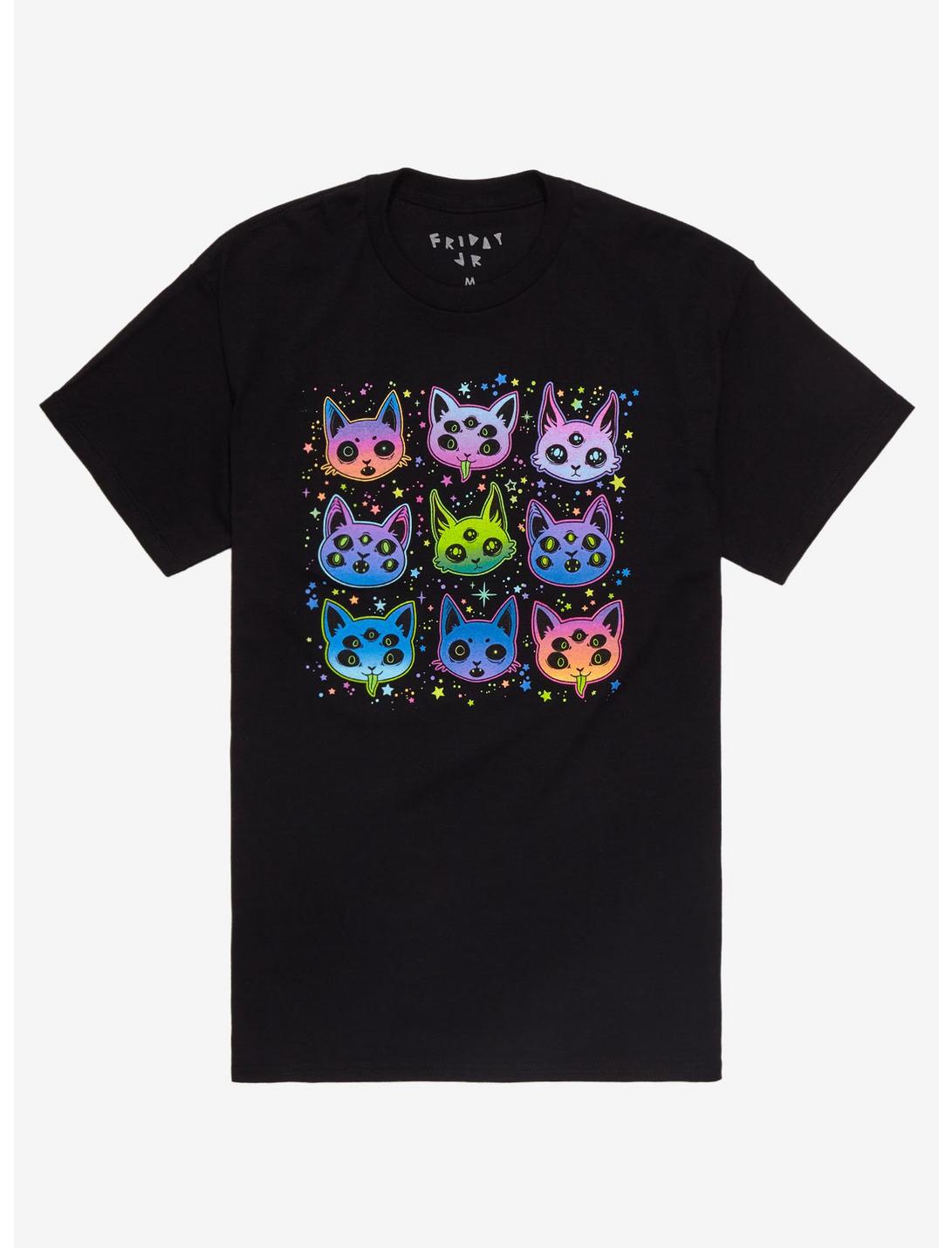Mythical Kitty Heads T-Shirt, MULTI, hi-res