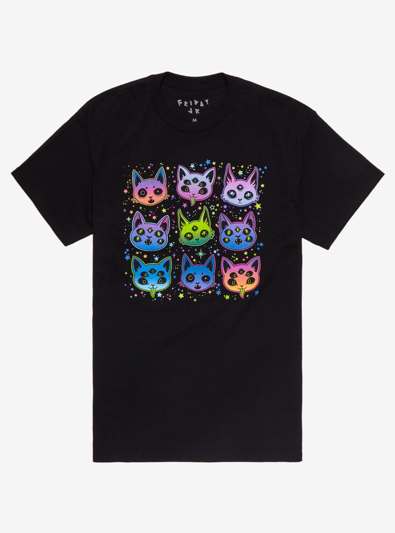 Mythical Kitty Heads T-Shirt, MULTI, hi-res