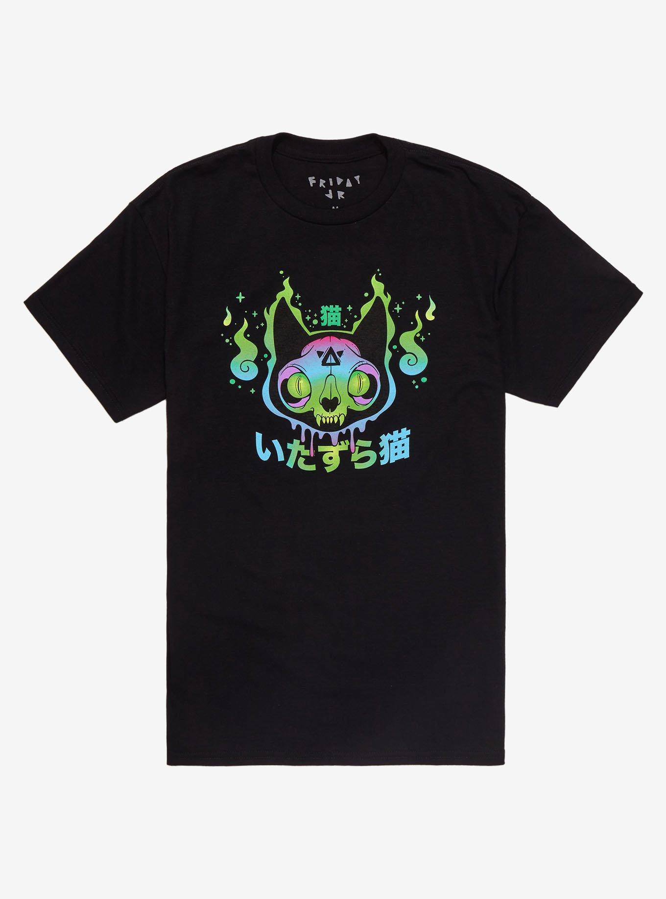 Ghost Cat Skull T-Shirt, MULTI, hi-res