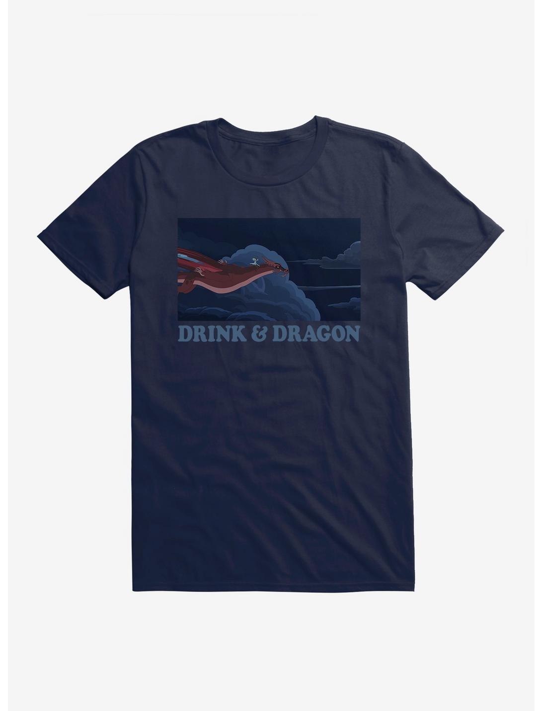 Rick And Morty Drink And Dragon T-Shirt, MIDNIGHT NAVY, hi-res