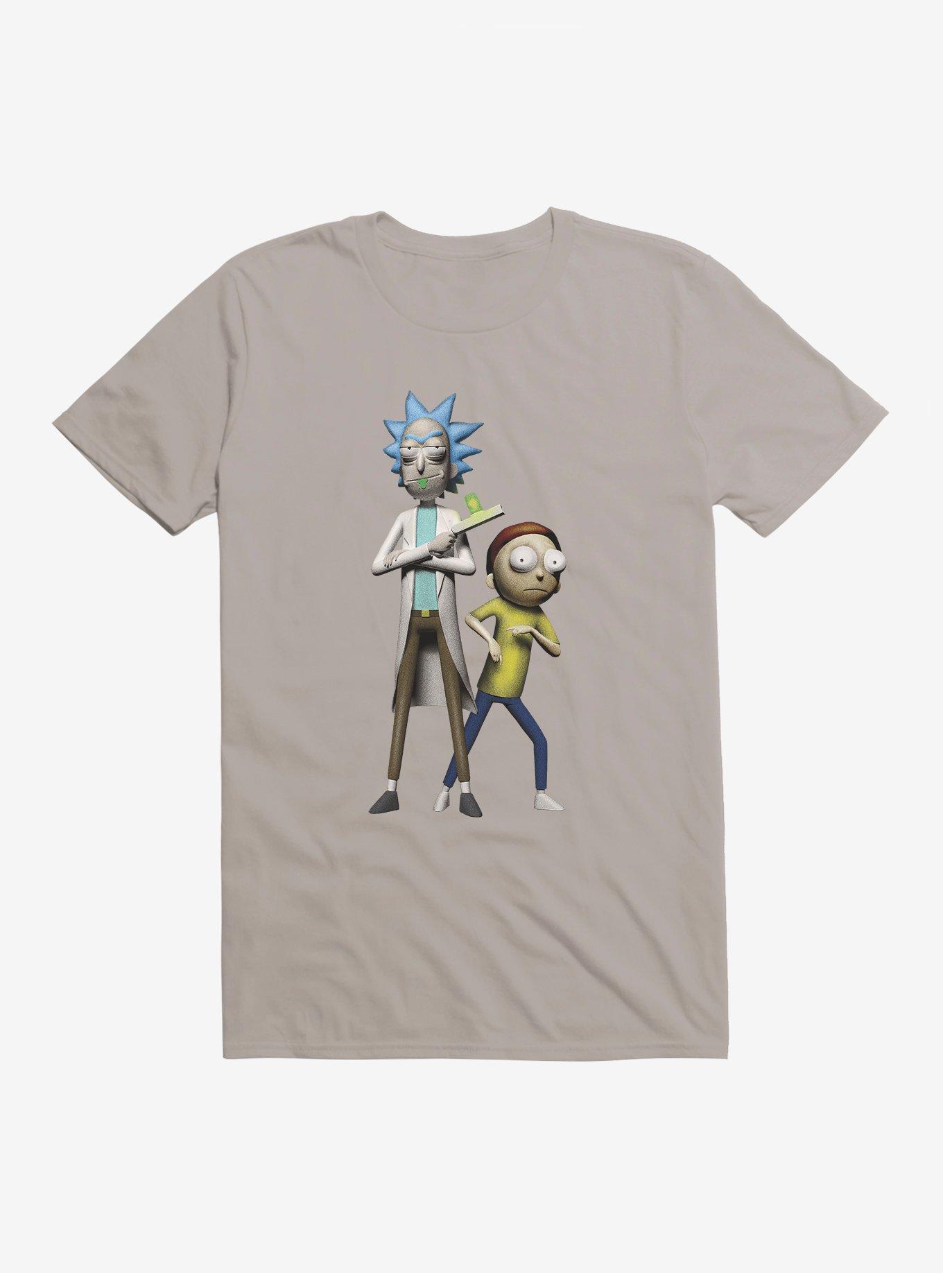 Rick And Morty Pose FIgures T-Shirt, LIGHT GREY, hi-res