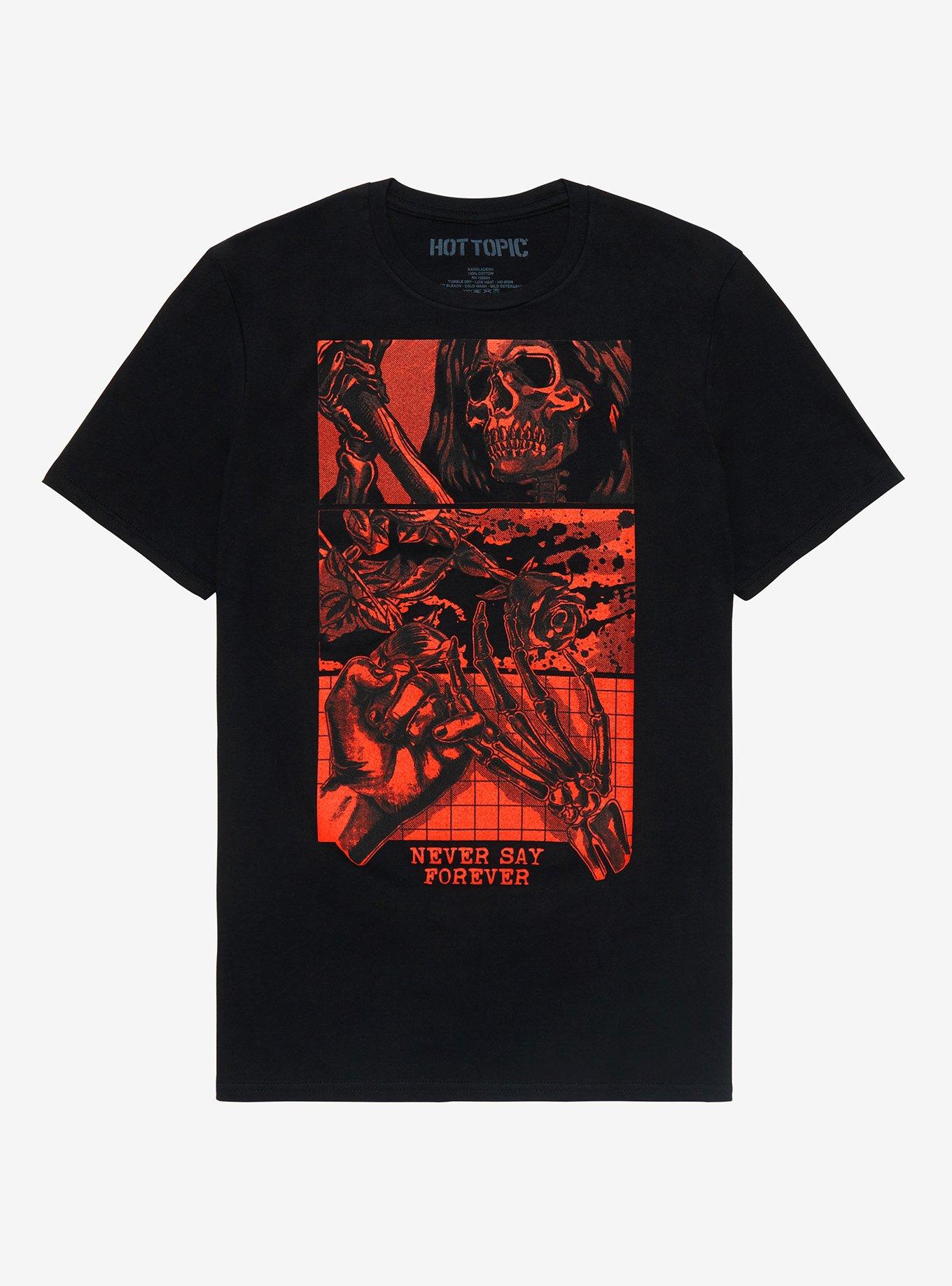 Never Say Forever Red Panels T-Shirt, RED, hi-res