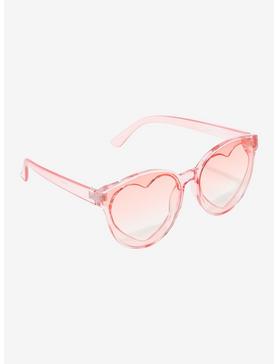 Pastel Pink Heart Cutout Sunglasses, , hi-res