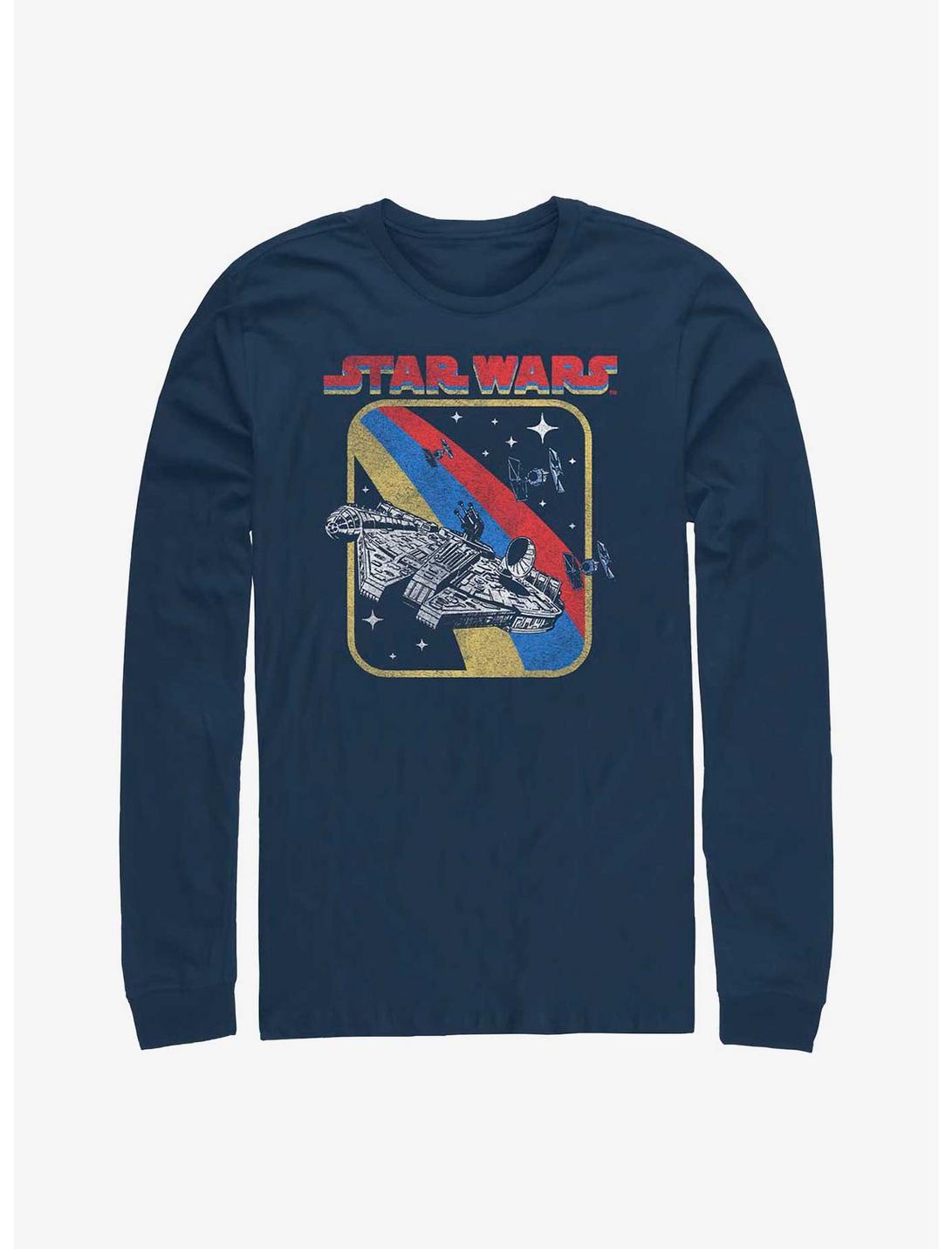 Star Wars Retro Falcon Long Sleeve T-Shirt, NAVY, hi-res