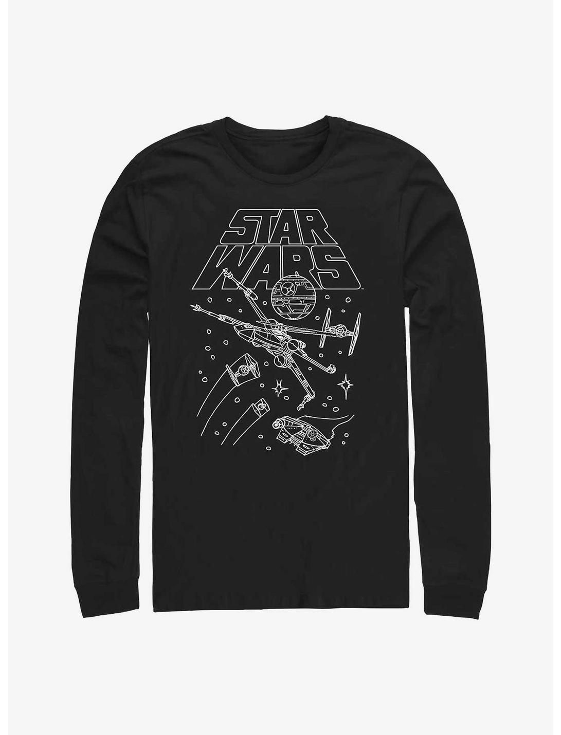 Star Wars Turn And Burn Long Sleeve T-Shirt, BLACK, hi-res