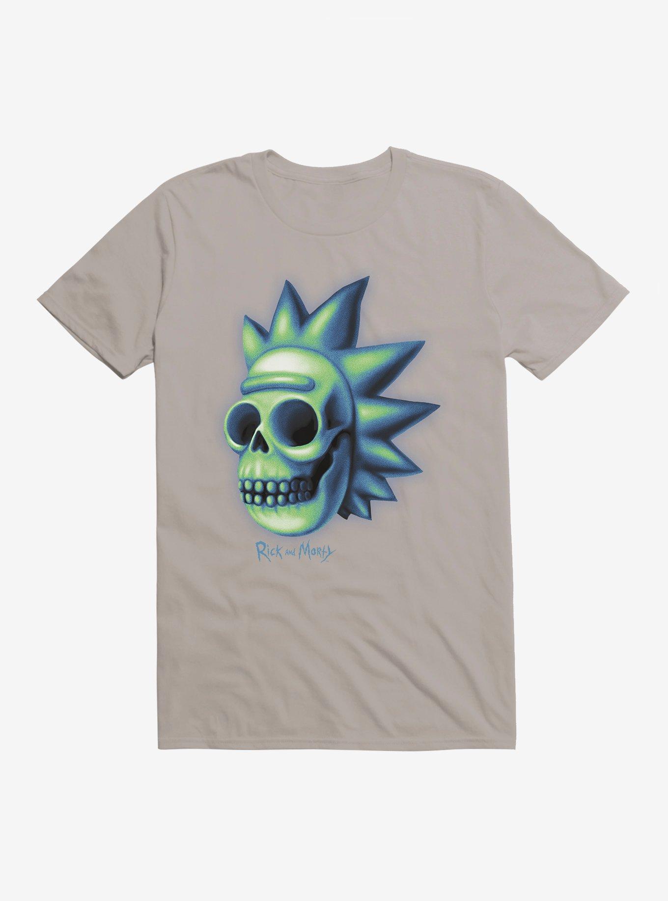 Rick And Morty Skull Rick T-Shirt, LIGHT GREY, hi-res