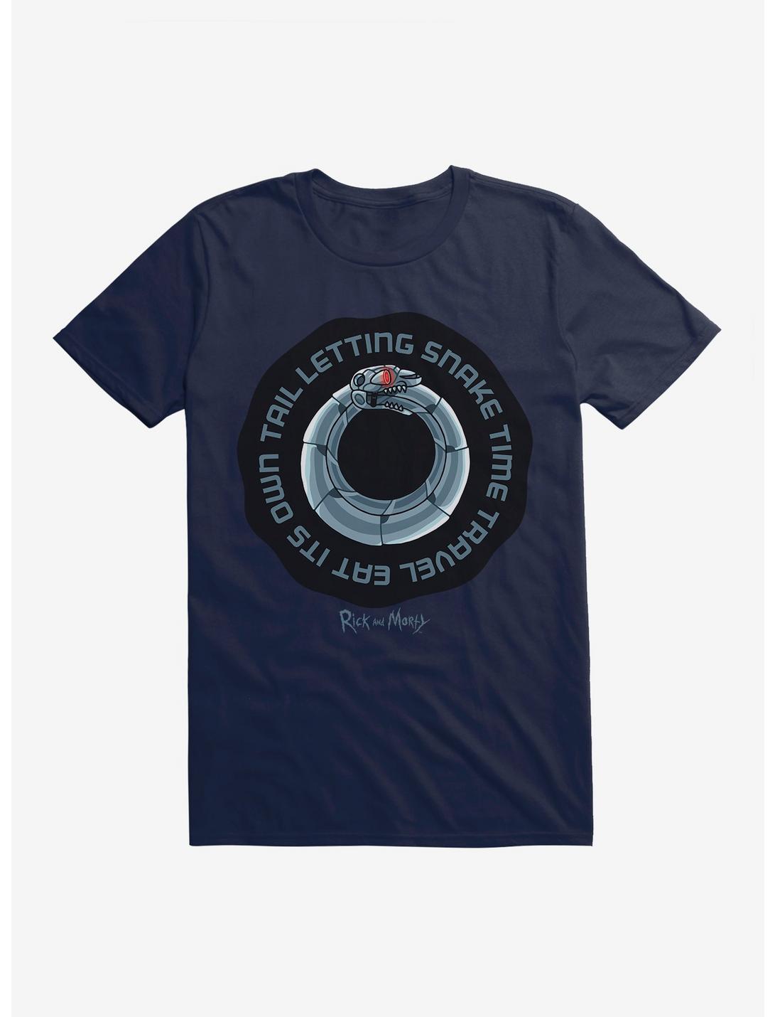Rick And Morty Snake Time Travel T-Shirt, MIDNIGHT NAVY, hi-res