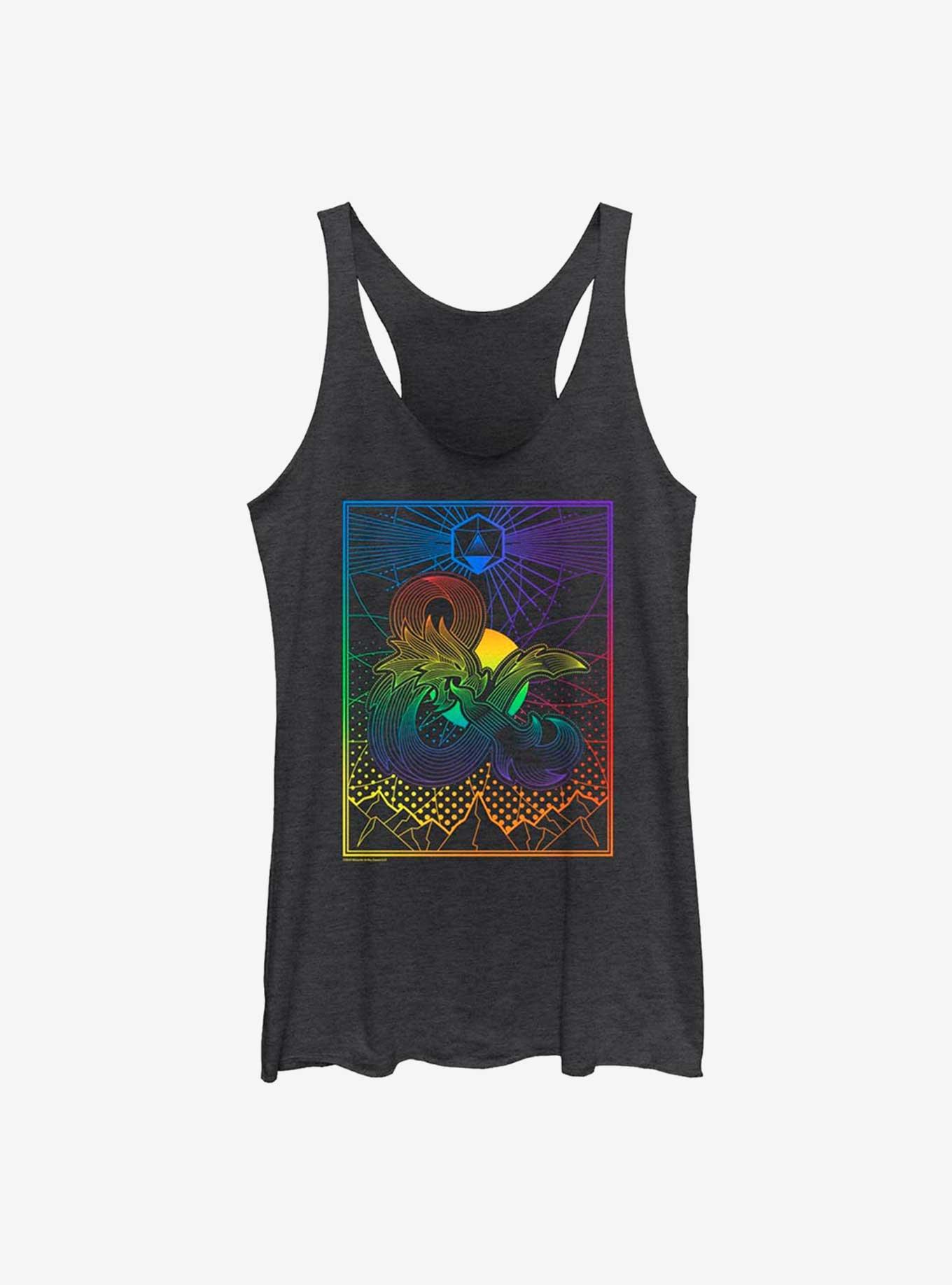 Dungeons & Dragons Dice Gradient Landscape Pride Tank, BLK HTR, hi-res