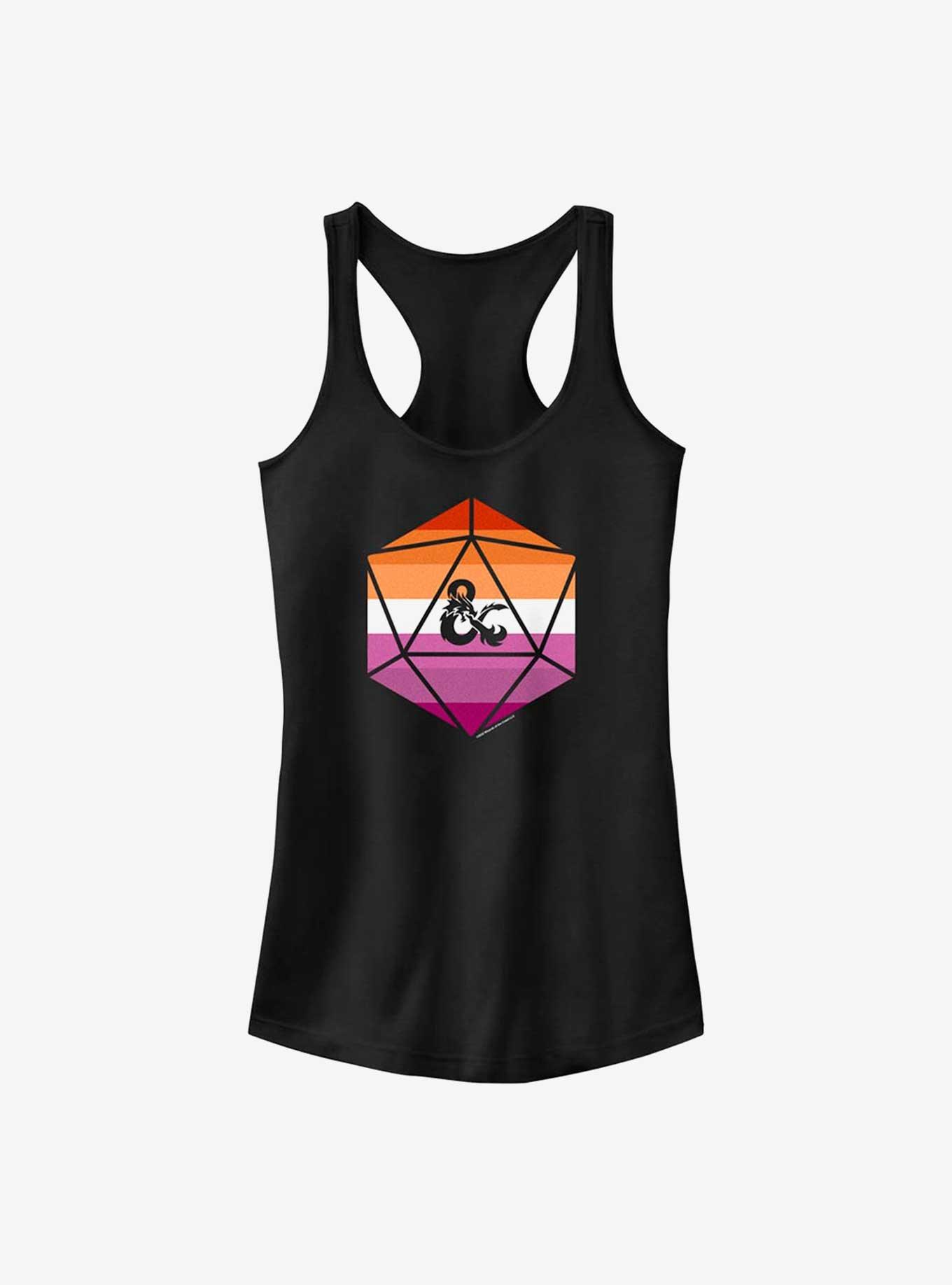 Dungeons & Dragons Lesbian Pride Dice Pride Tank, BLACK, hi-res