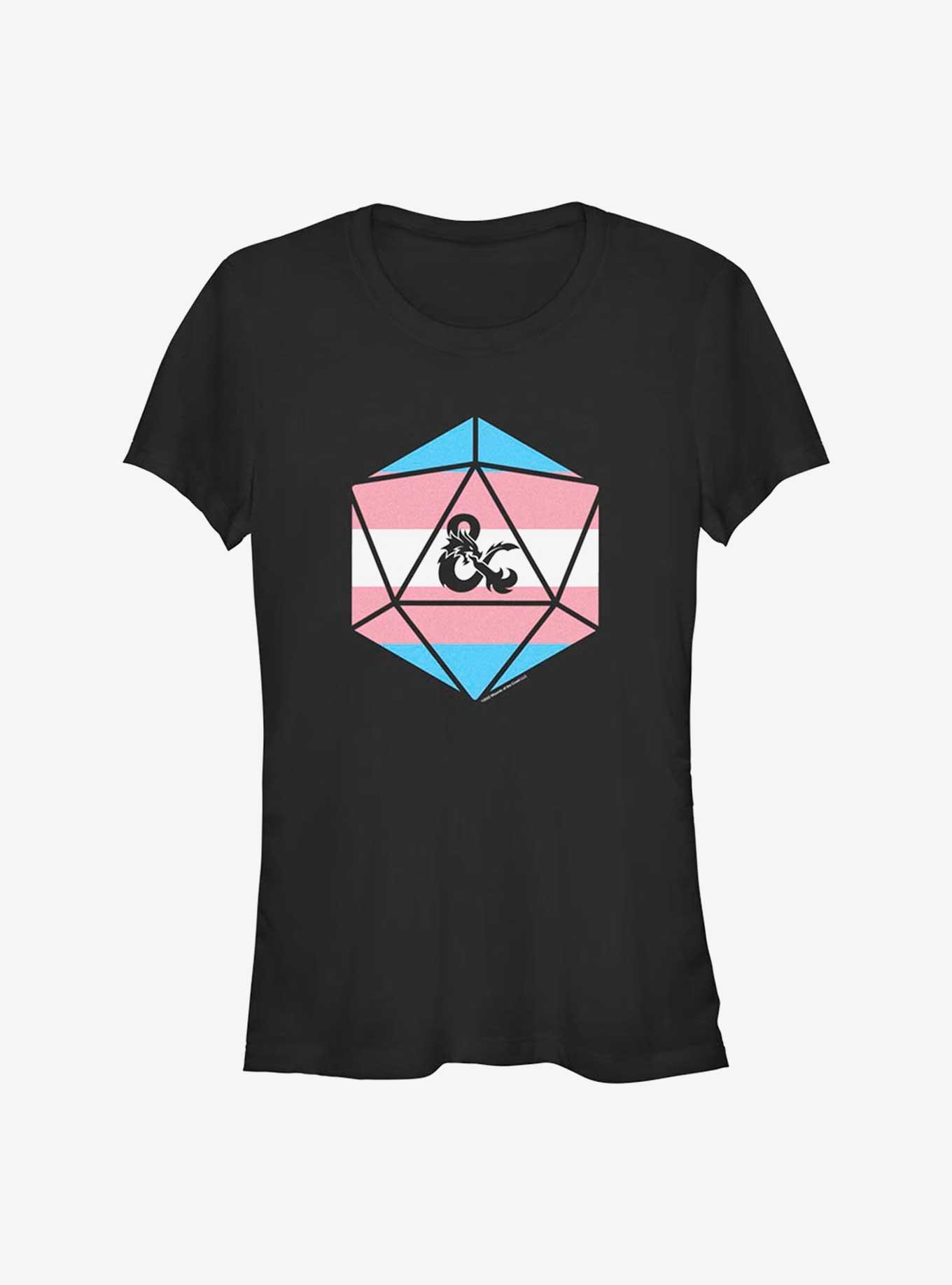 Dungeons & Dragons Transgender Pride Dice Pride T-Shirt, BLACK, hi-res