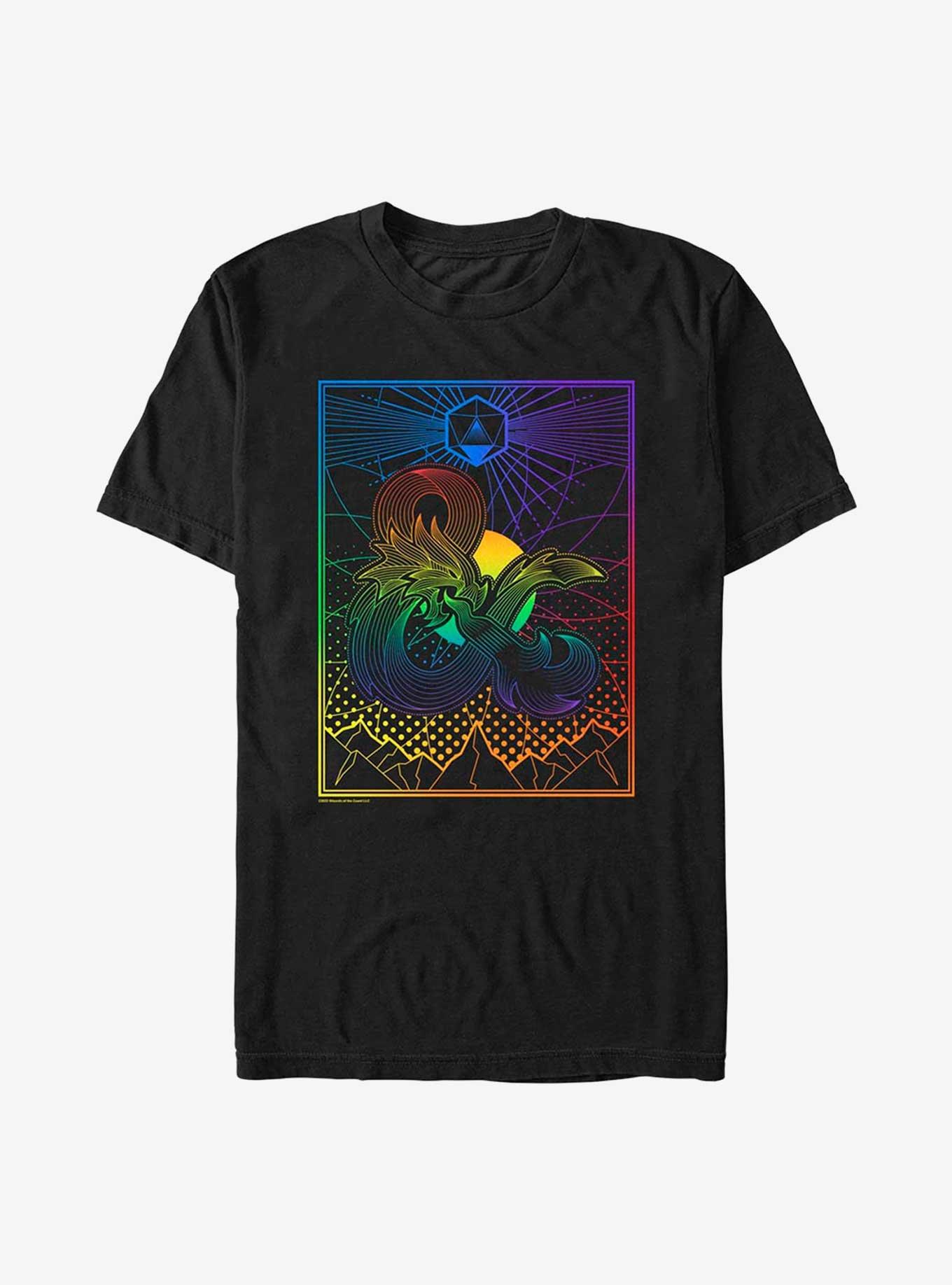 Dungeons & Dragons Dice Gradient Landscape Pride T-Shirt