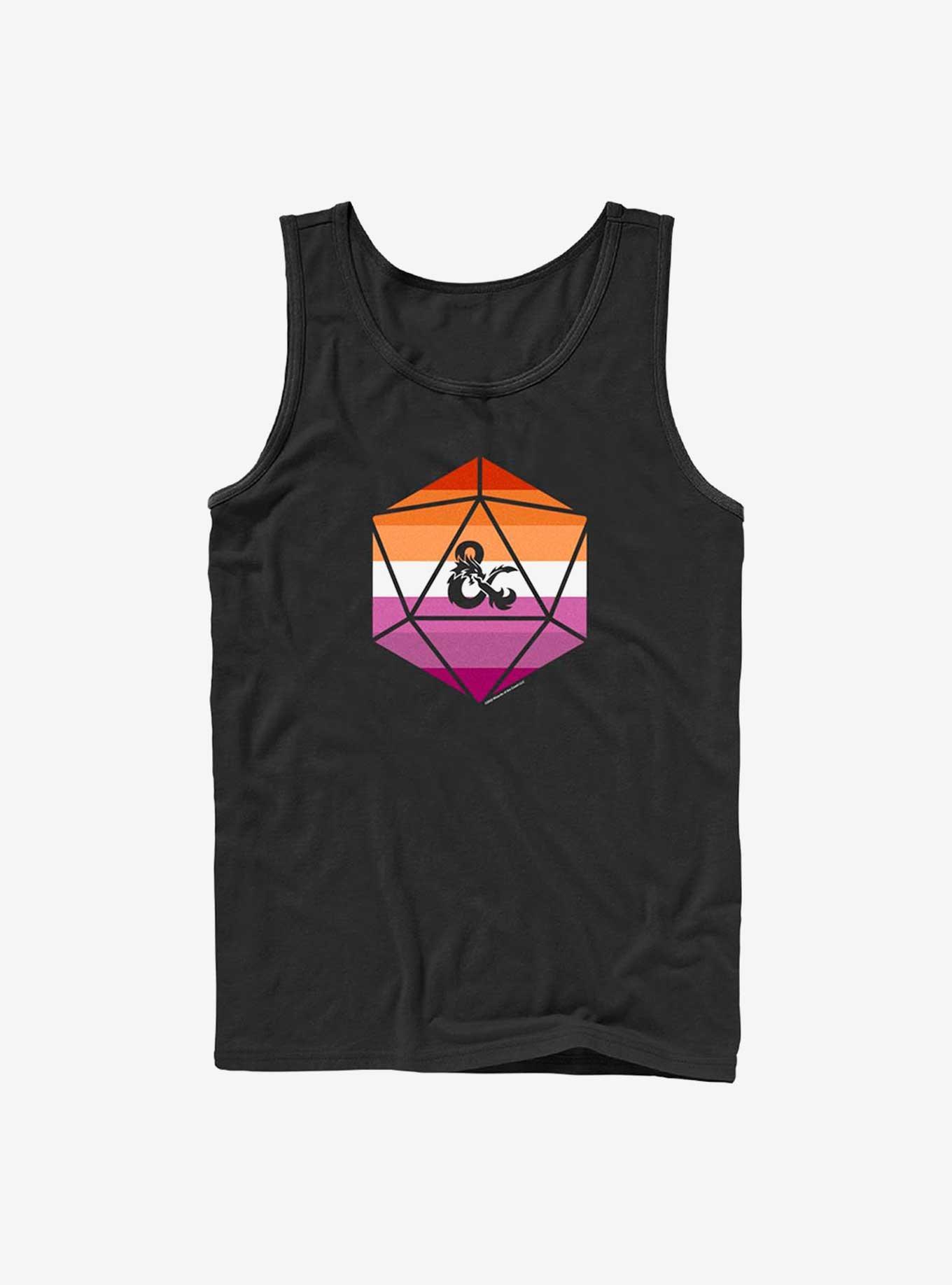 Dungeons & Dragons Lesbian Pride Dice Pride Tank, BLACK, hi-res