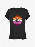 Dungeons & Dragons Lesbian Pride Dice Pride T-Shirt, BLACK, hi-res