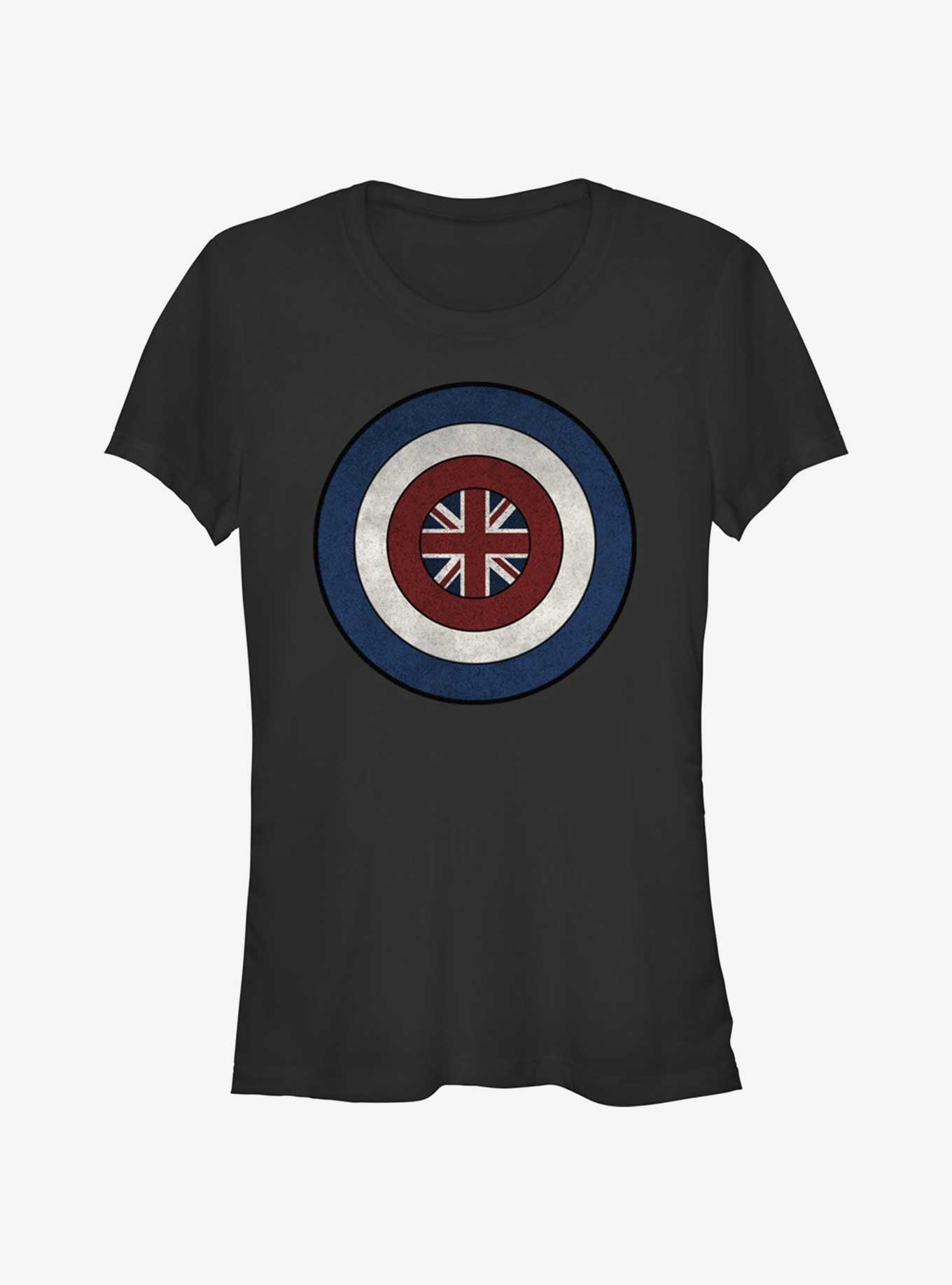 Marvel Captain Peggy Carter Shield Girls T-Shirt, BLACK, hi-res