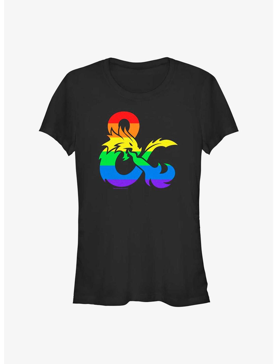 Dungeons & Dragons Pride Flag Logo Pride T-Shirt, BLACK, hi-res