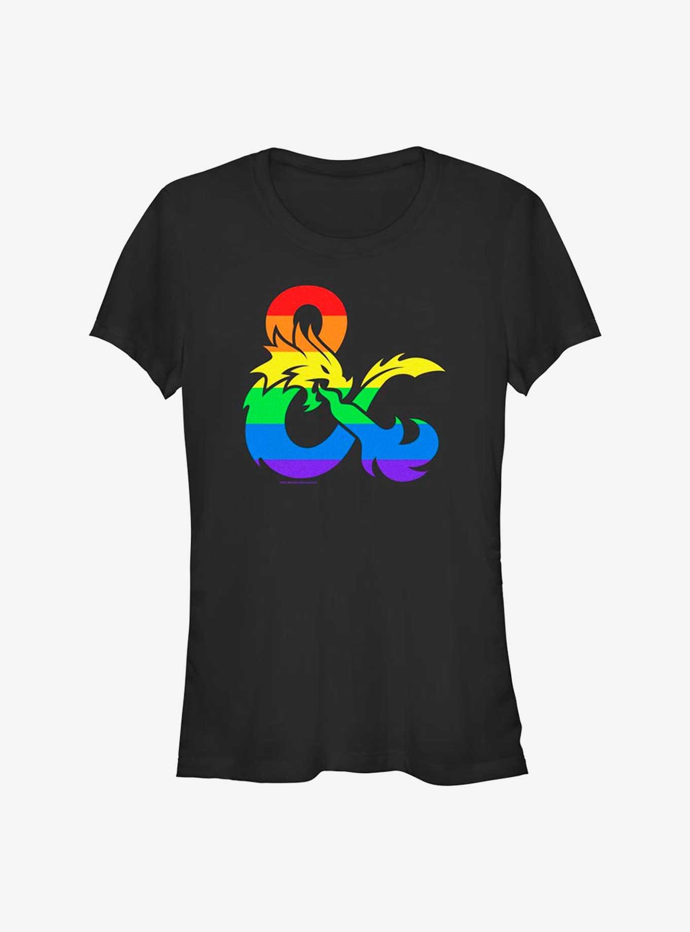 Dungeons & Dragons Pride Flag Logo Pride T-Shirt, BLACK, hi-res