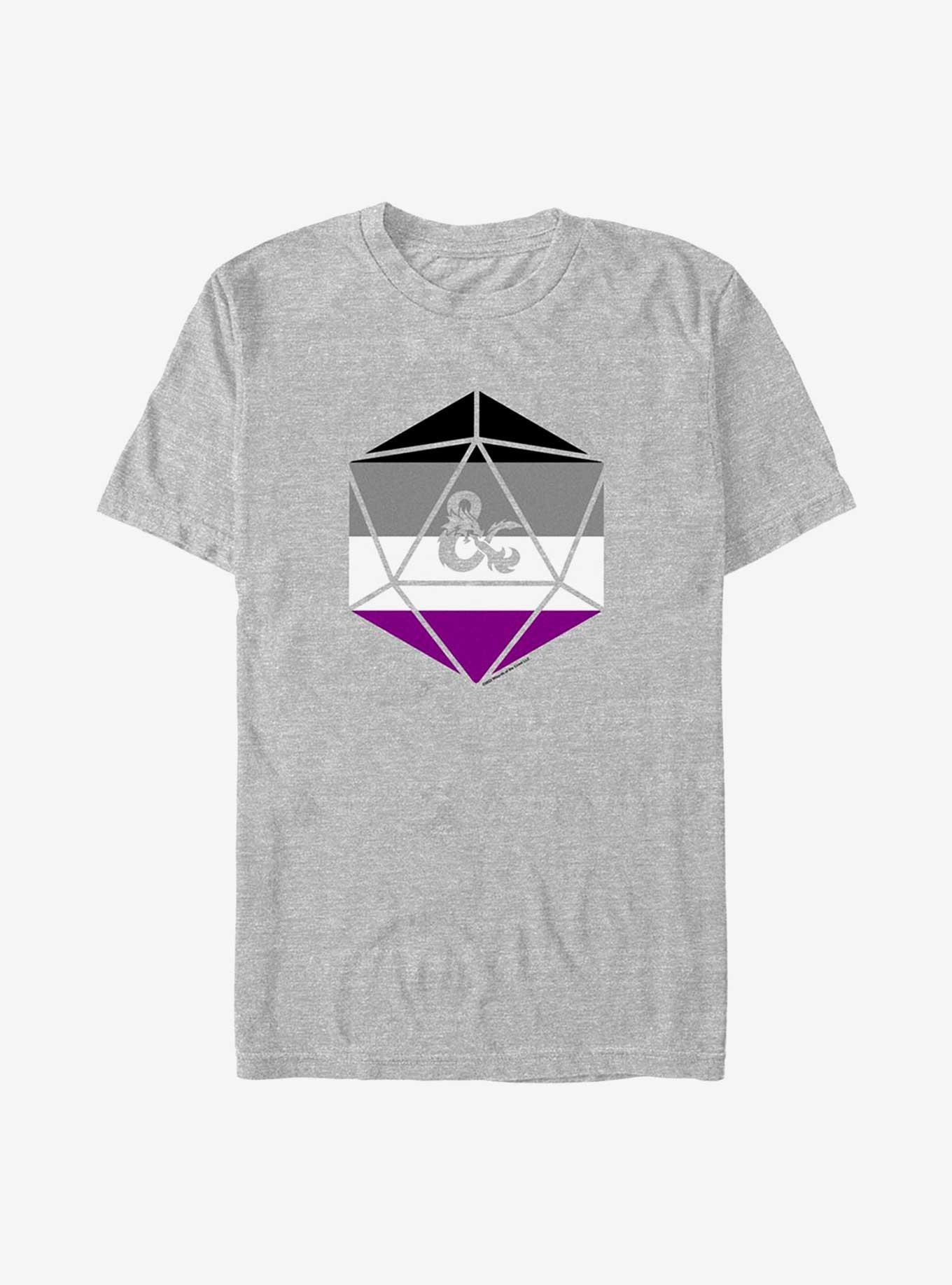 Dungeons & Dragons Asexual Pride Dice Pride T-Shirt, ATH HTR, hi-res