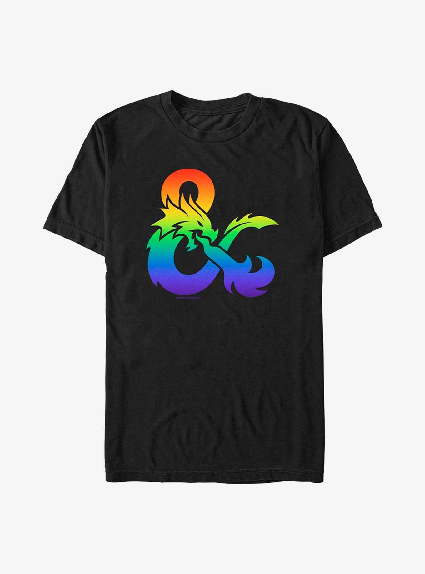 Dungeons & Dragons Pride Gradient Logo Pride T-Shirt - BLACK | Hot