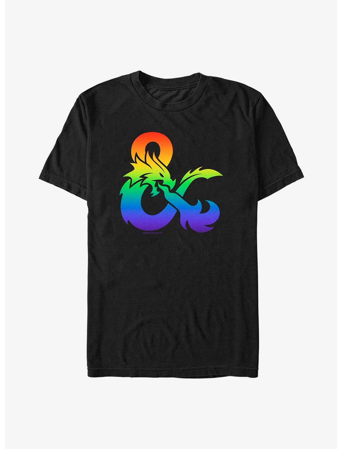 Dungeons & Dragons Pride Gradient Logo Pride T-Shirt - BLACK | Hot Topic