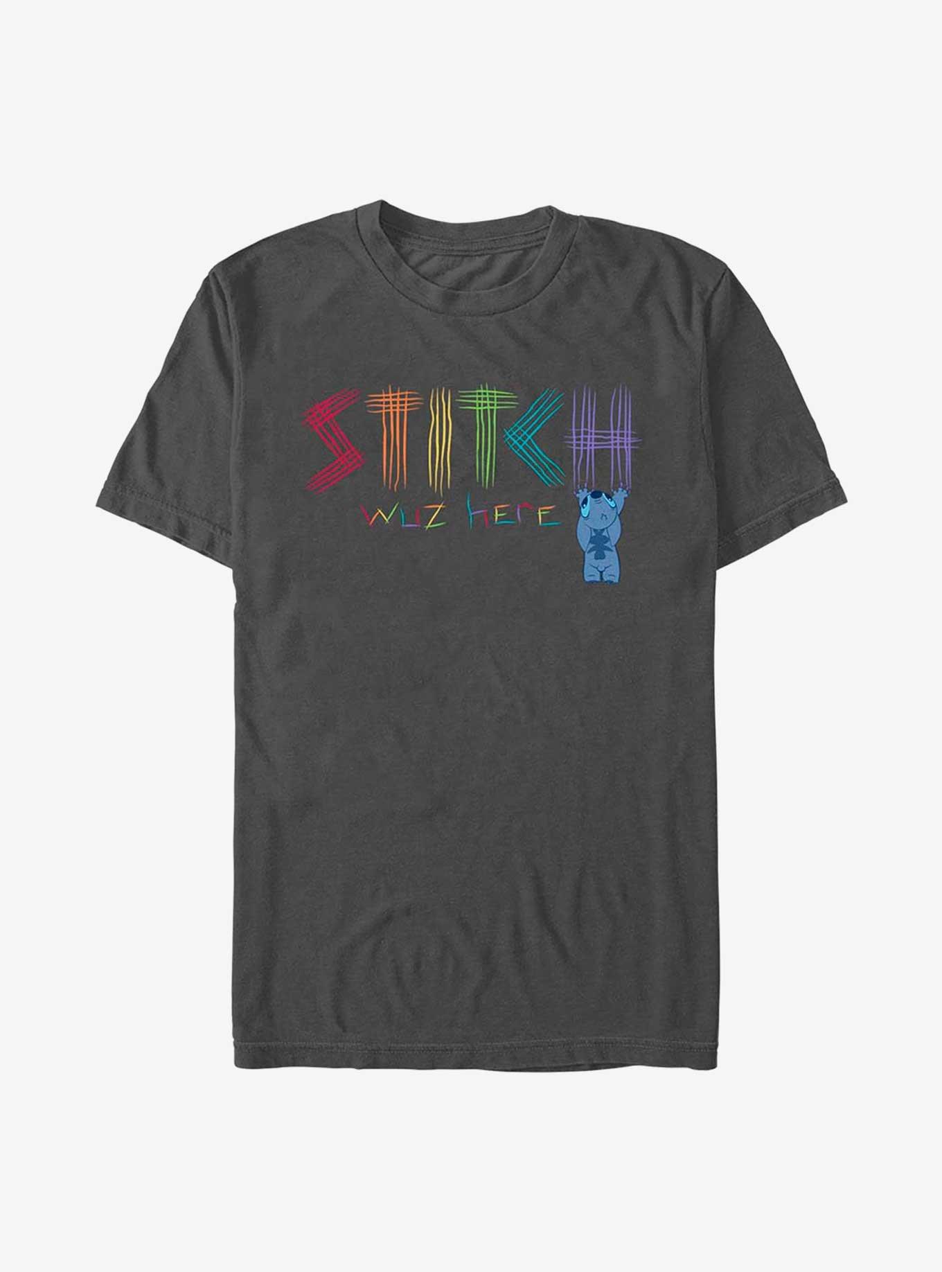 Disney Lilo & Stitch Stitch Was Here Pride T-Shirt, CHARCOAL, hi-res