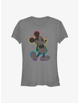 Disney Mickey Mouse Mickey Rainbow Outline Pride T-Shirt, CHARCOAL, hi-res