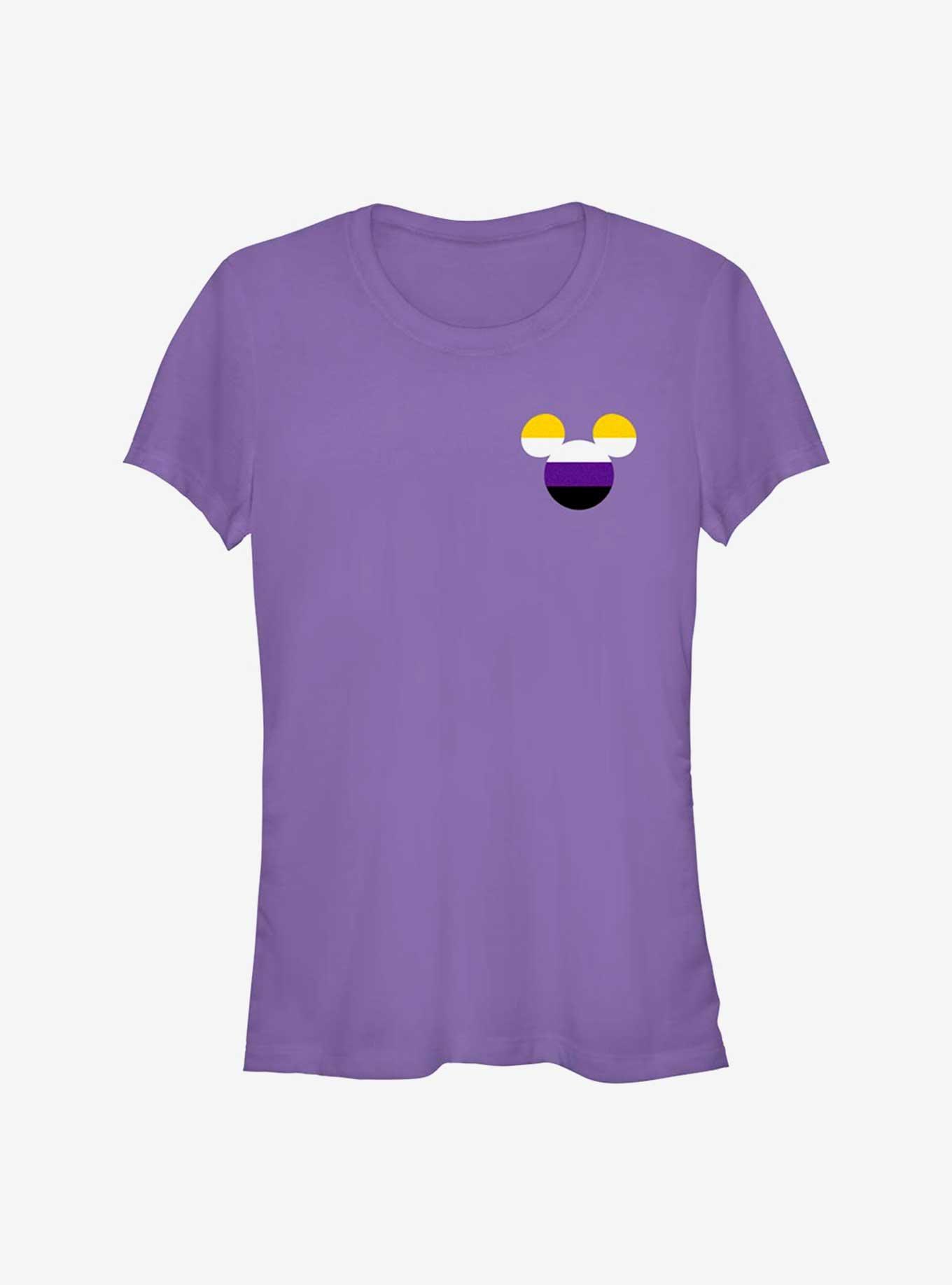 Disney Mickey Mouse Non-Binary Badge Pride T-Shirt, PURPLE, hi-res