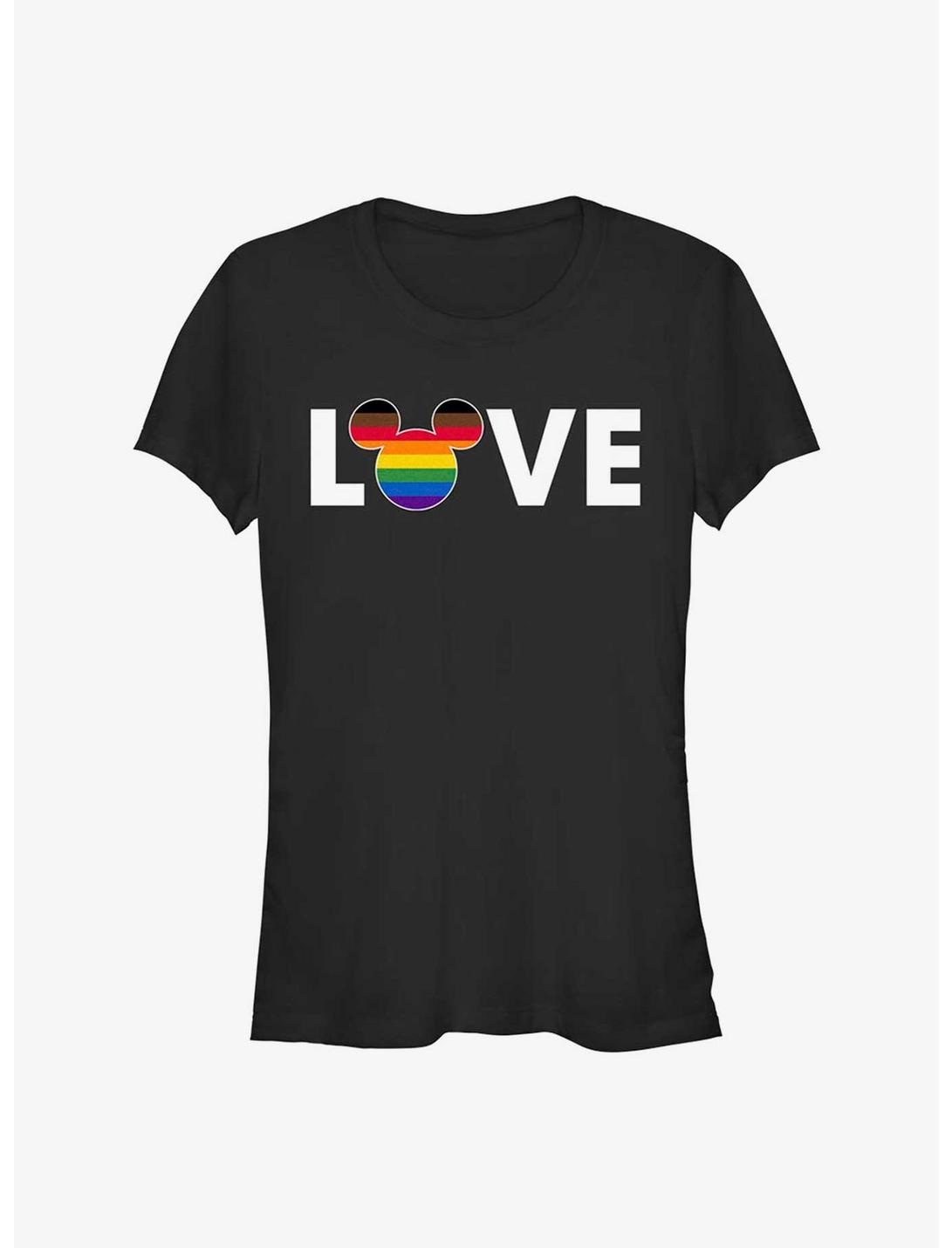 Disney Mickey Mouse Rainbow Love Pride T-Shirt, BLACK, hi-res
