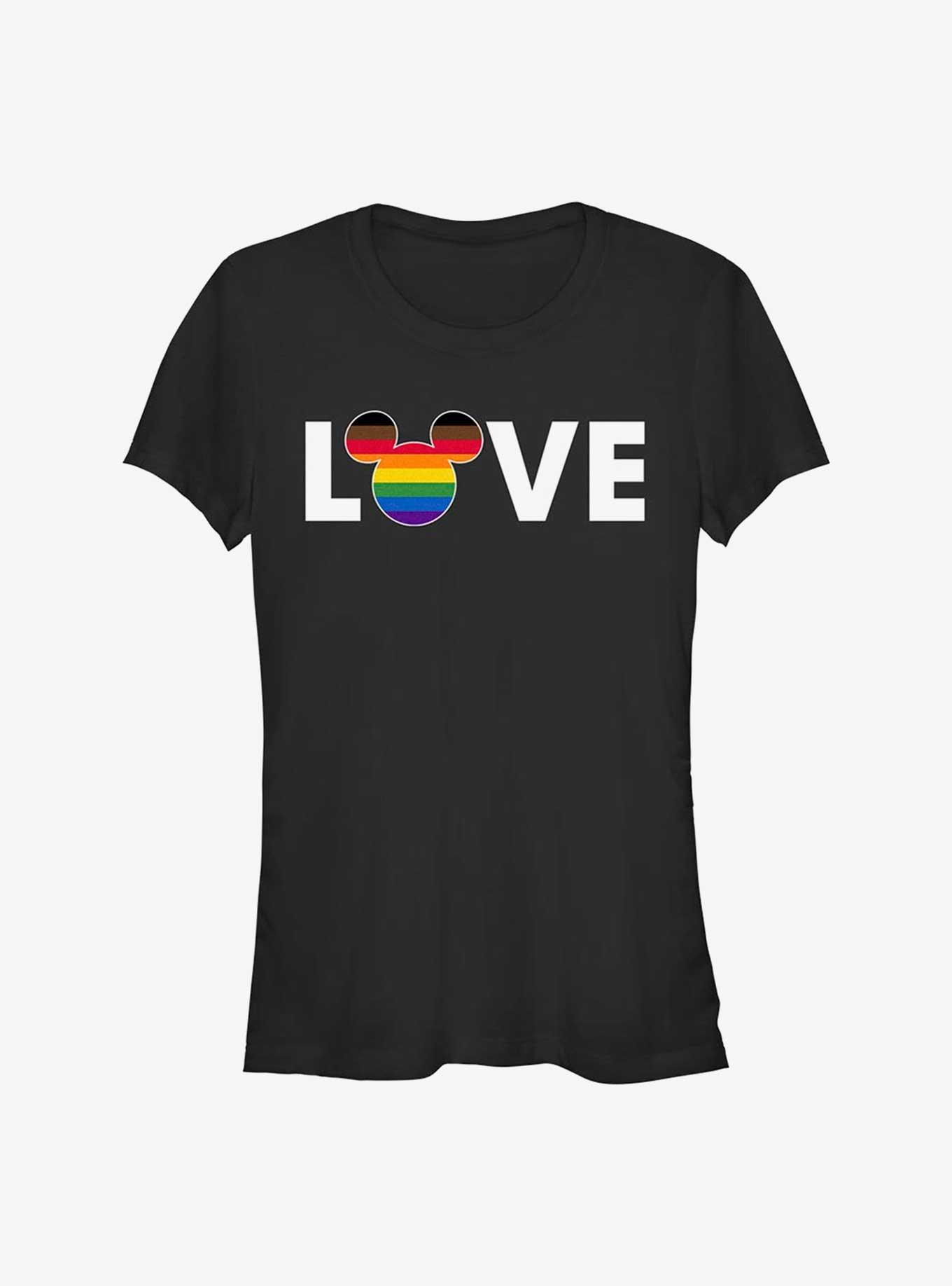 Disney Mickey Mouse Rainbow Love Pride T-Shirt, BLACK, hi-res