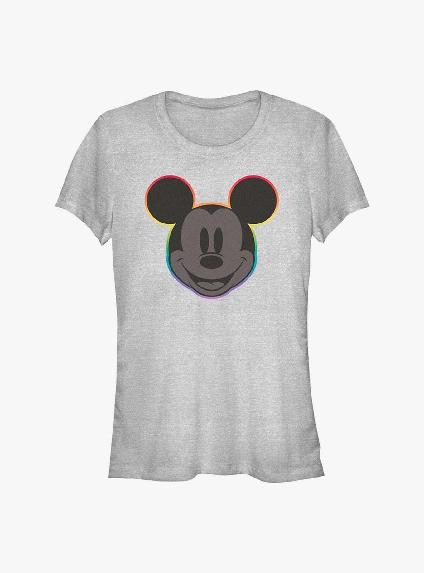 Disney Mickey Mouse Rainbow Outline Pride T-Shirt, ATH HTR, hi-res