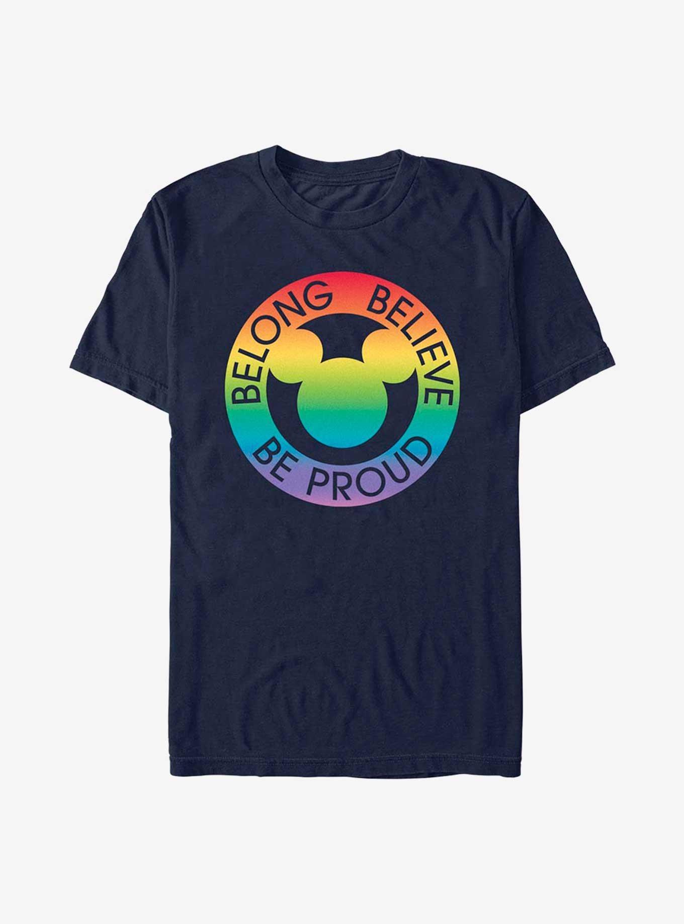 Disney Mickey Mouse Belong Believe Pride T-Shirt, NAVY, hi-res