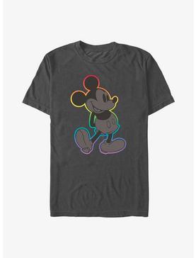 Disney Mickey Mouse Mickey Rainbow Outline Pride T-Shirt, CHARCOAL, hi-res