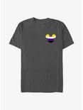Disney Mickey Mouse Non-Binary Badge Pride T-Shirt, CHAR HTR, hi-res