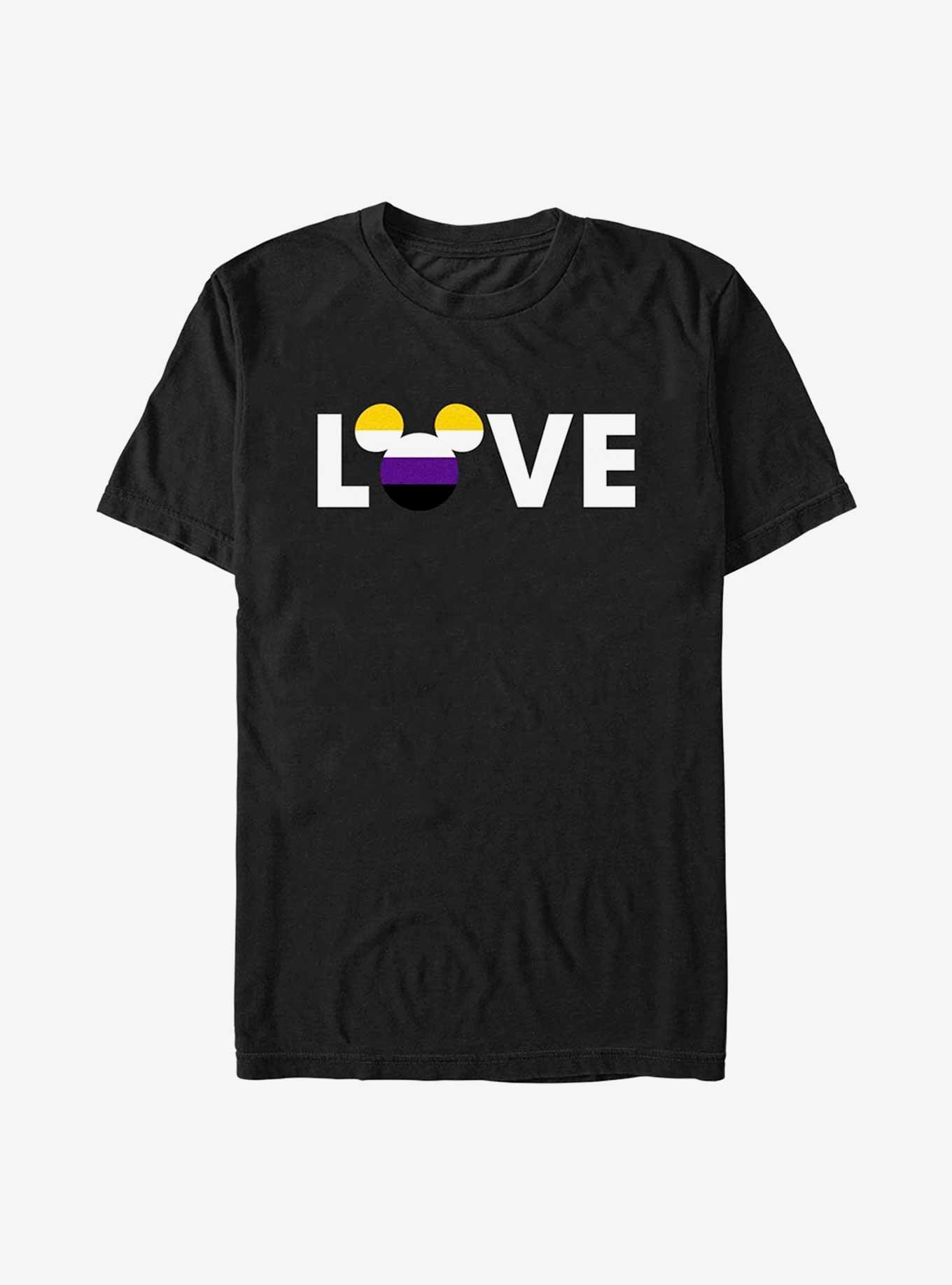 Disney Mickey Mouse Non-Binary Love Pride T-Shirt, BLACK, hi-res