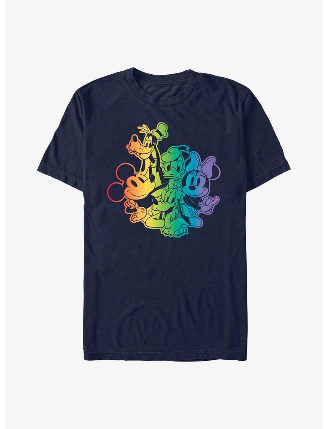 Disney Mickey Mouse Rainbow Group Pride T-Shirt, NAVY, hi-res