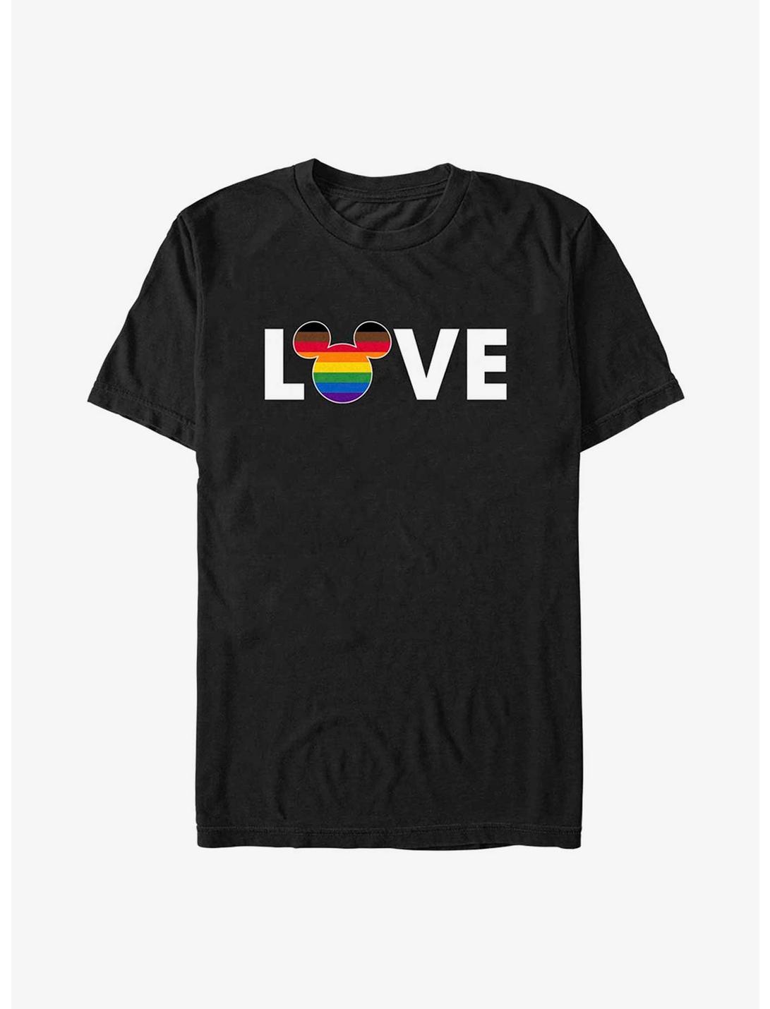 Disney Mickey Mouse Rainbow Love Pride T-Shirt, BLACK, hi-res