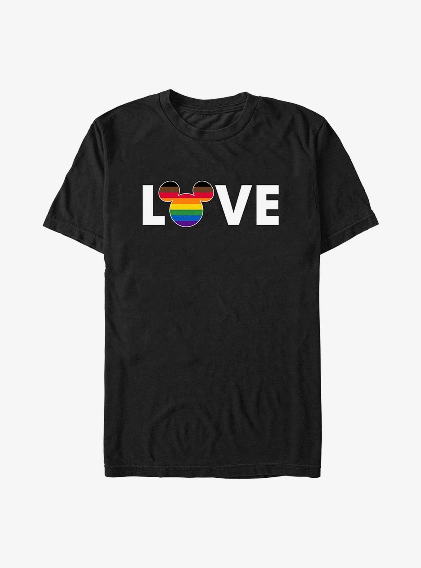 Disney Mickey Mouse Rainbow Love Pride T-Shirt, BLACK, hi-res
