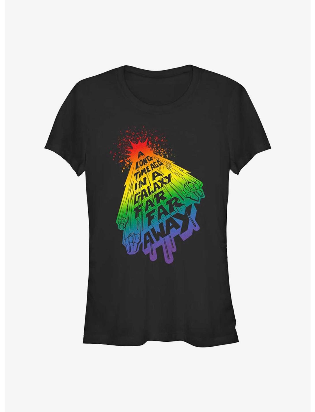 Star Wars Far Away Rainbow Pride T-Shirt, BLACK, hi-res