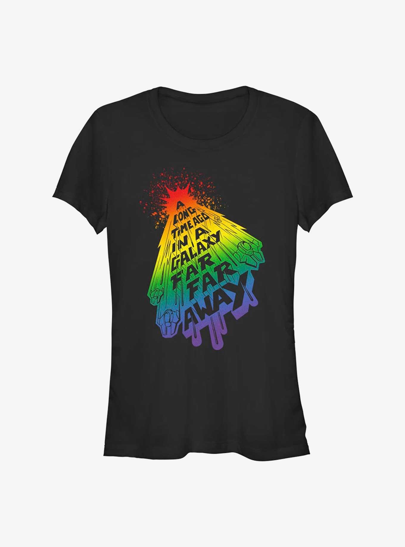 Star Wars Far Away Rainbow Pride T-Shirt, BLACK, hi-res
