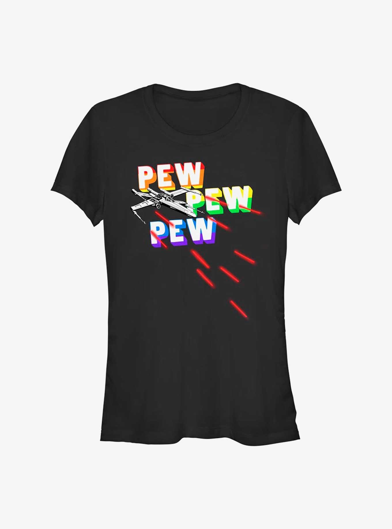 Star Wars Pew Pew Rainbows Pride T-Shirt, , hi-res