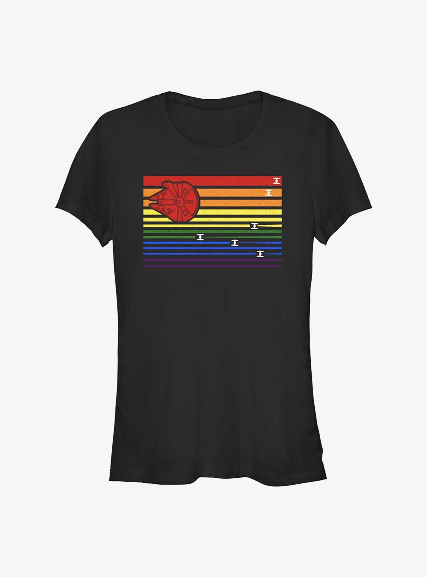 Star Wars Rainbow Attack Pride T-Shirt, BLACK, hi-res