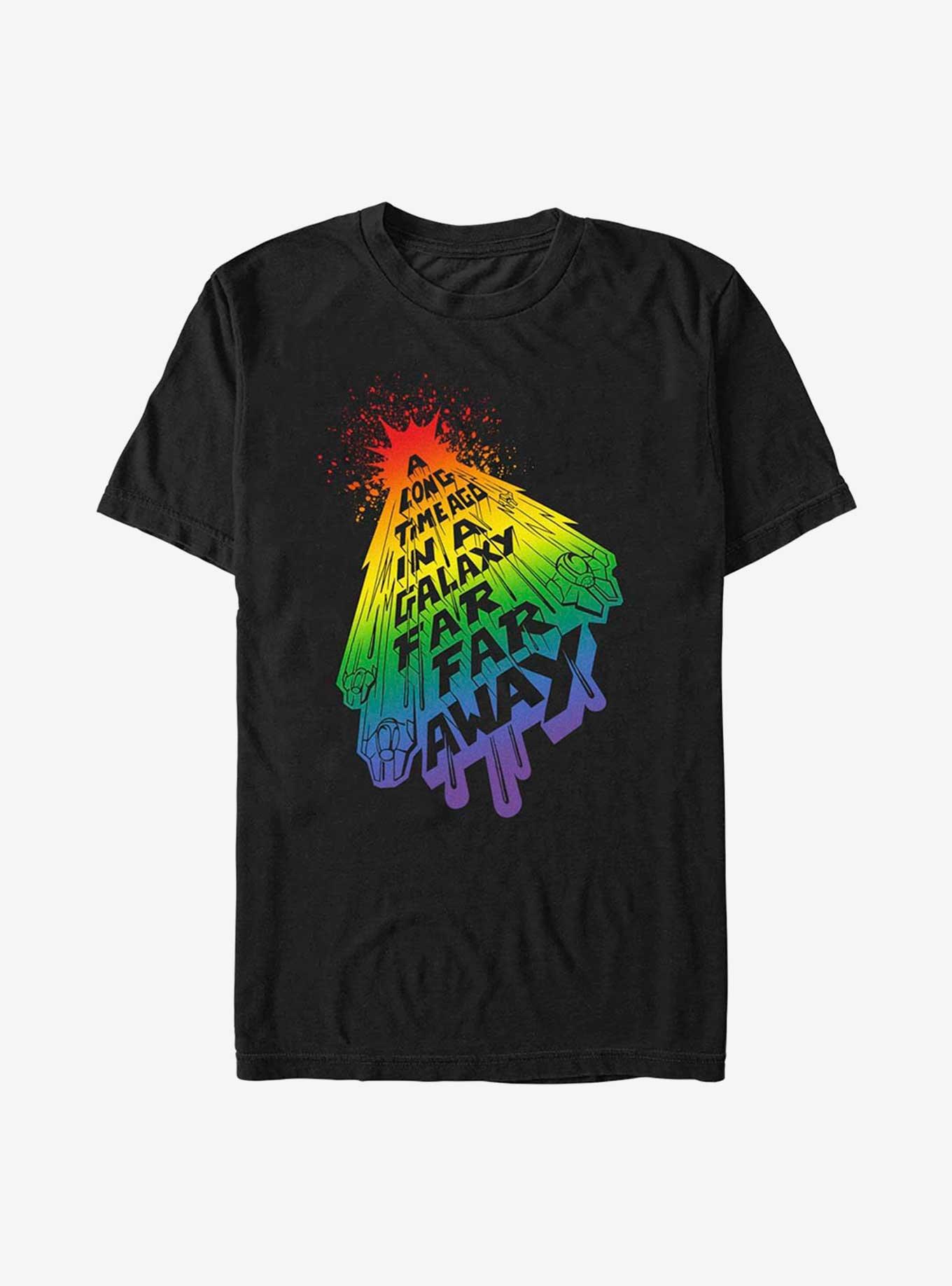 Star Wars Far Away Rainbow Pride T-Shirt, BLACK, hi-res