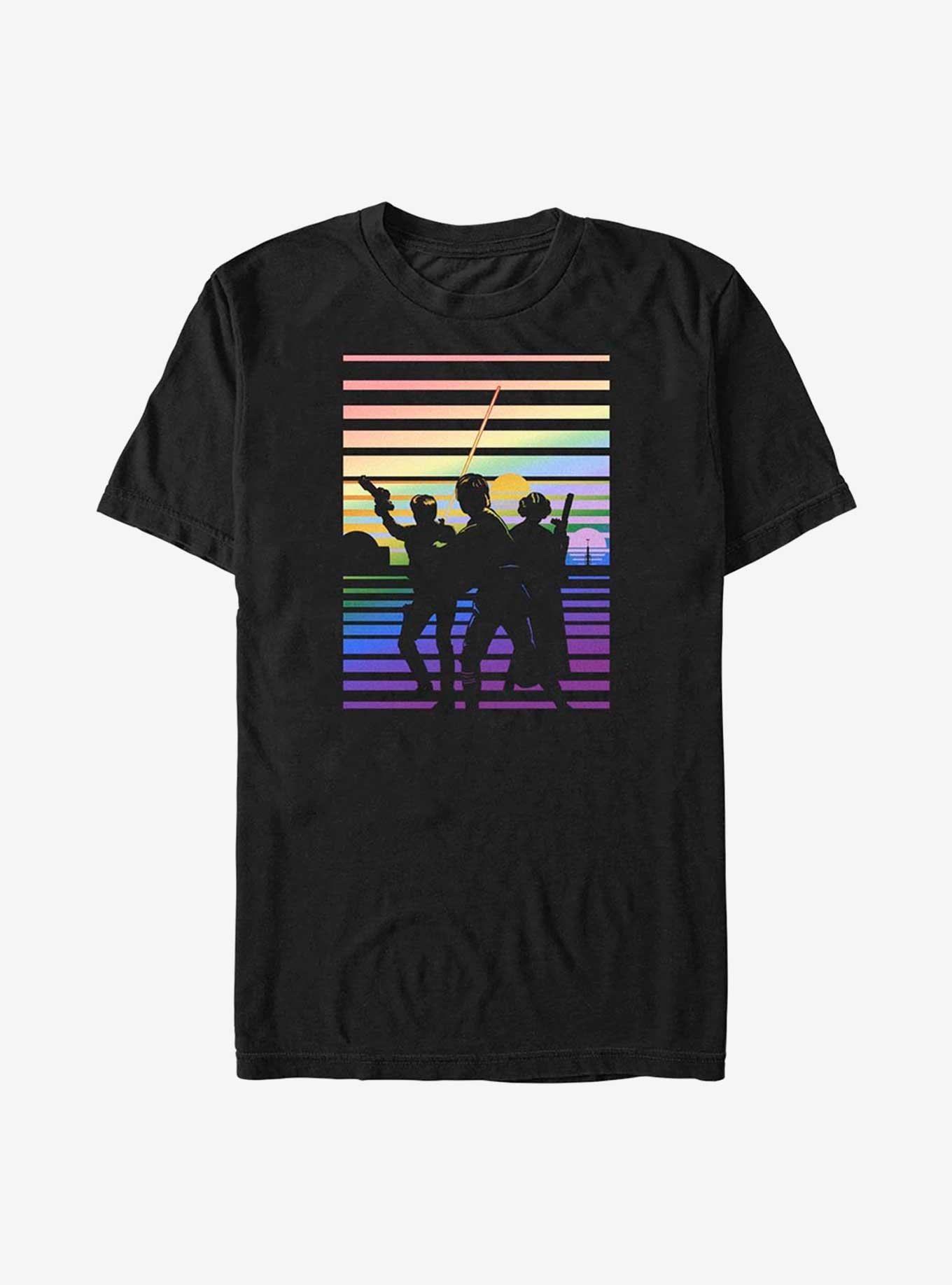 Star Wars Sunset Silhouette Pride T-Shirt, BLACK, hi-res