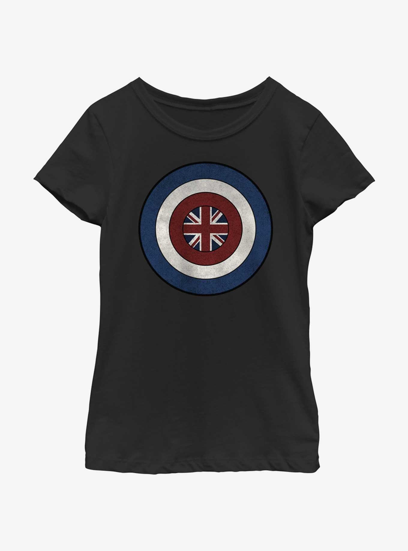 Marvel Captain Peggy Carter Shield Youth Girls T-Shirt, BLACK, hi-res