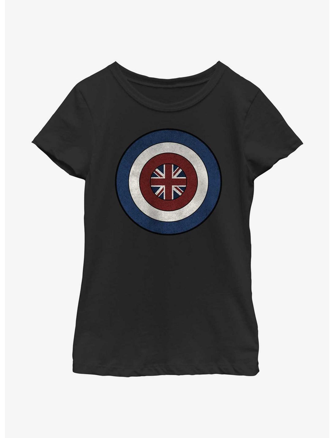 Marvel Captain Peggy Carter Shield Youth Girls T-Shirt, BLACK, hi-res