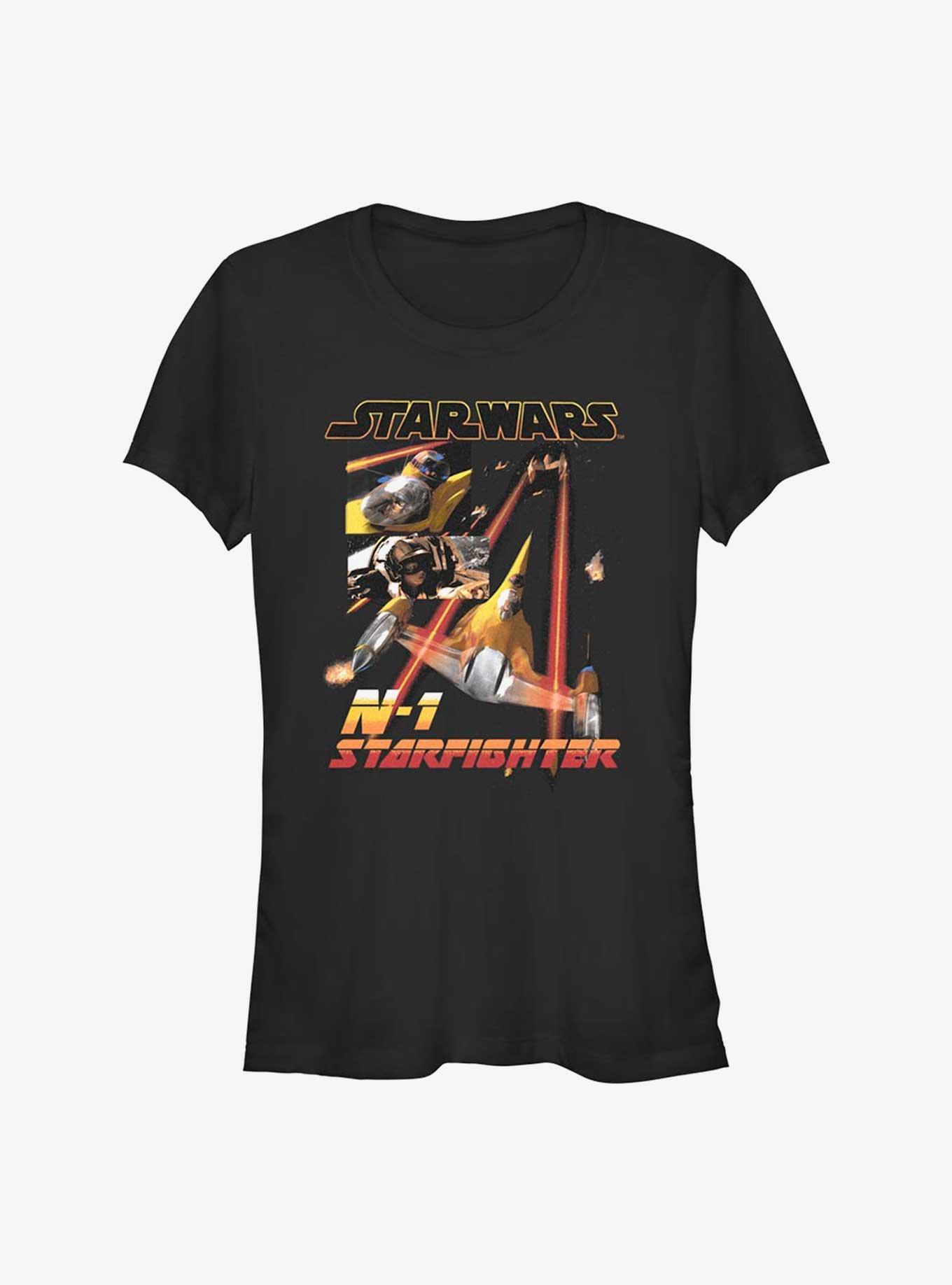 Star Wars The Book of Boba Fett N-1 Starfighter Girls T-Shirt, BLACK, hi-res