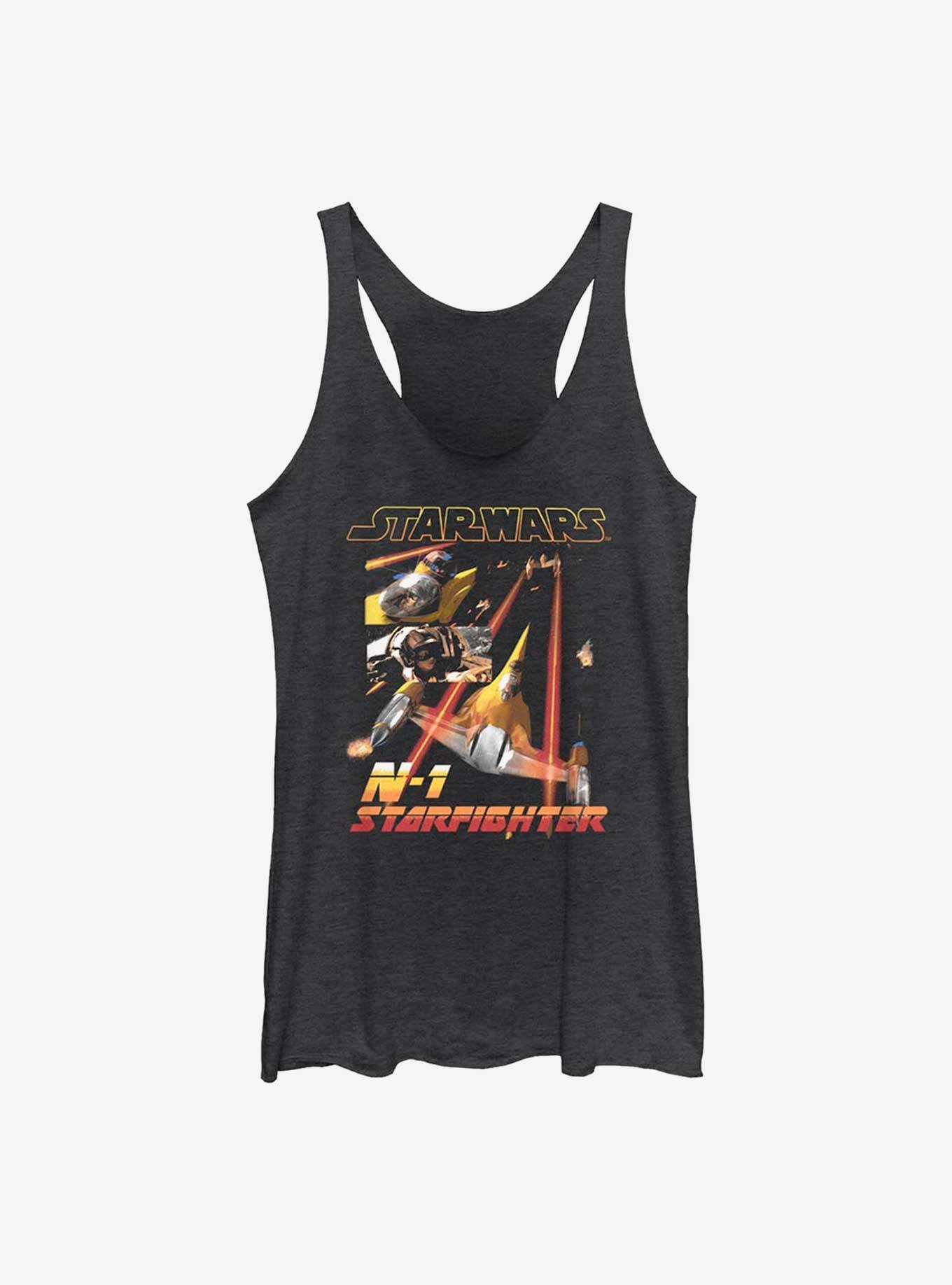Star Wars The Book of Boba Fett N-1 Starfighter Girls Tank, BLK HTR, hi-res