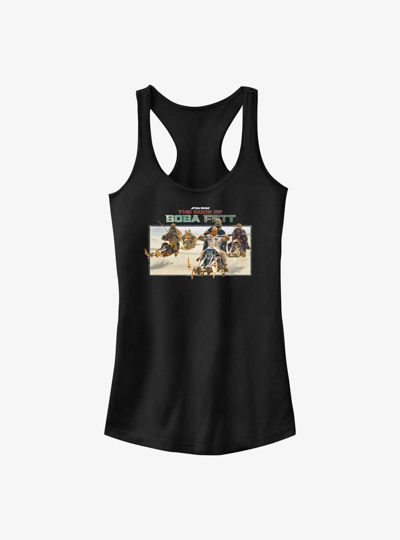 Star Wars The Book of Boba Fett Speeder Bike Pursuit Girls Tank, BLACK, hi-res